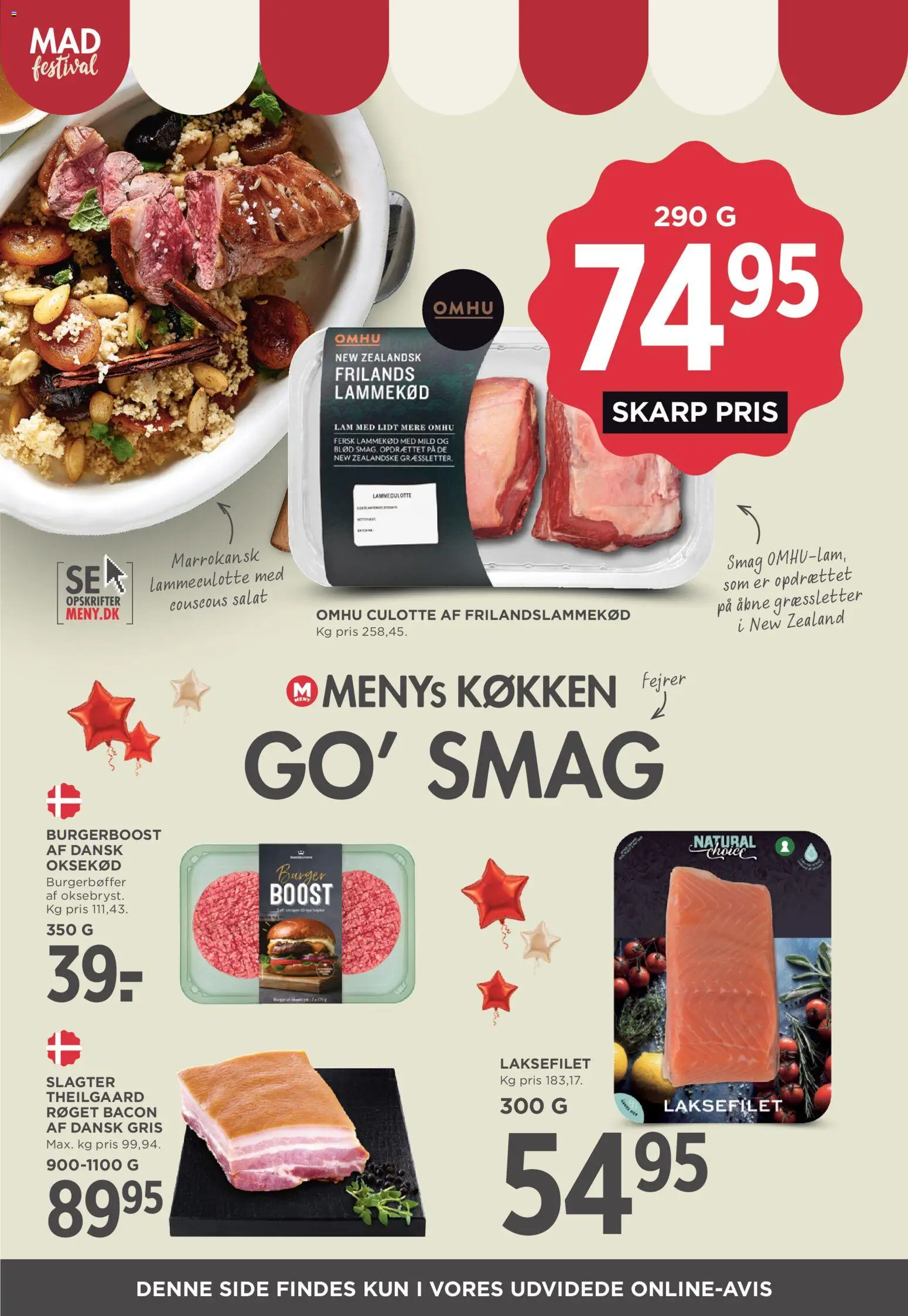 Meny tilbudsavis – gyldig fra 11/09/2026 | Side: 16 | Produkter: Oksekød, Salat, Bacon, Søm