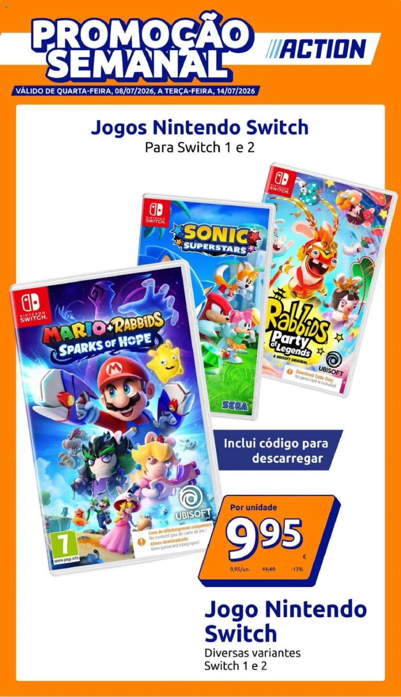 Action folheto │ válido de 08/07/2026 | Página: 1 | Produtos: Jogos