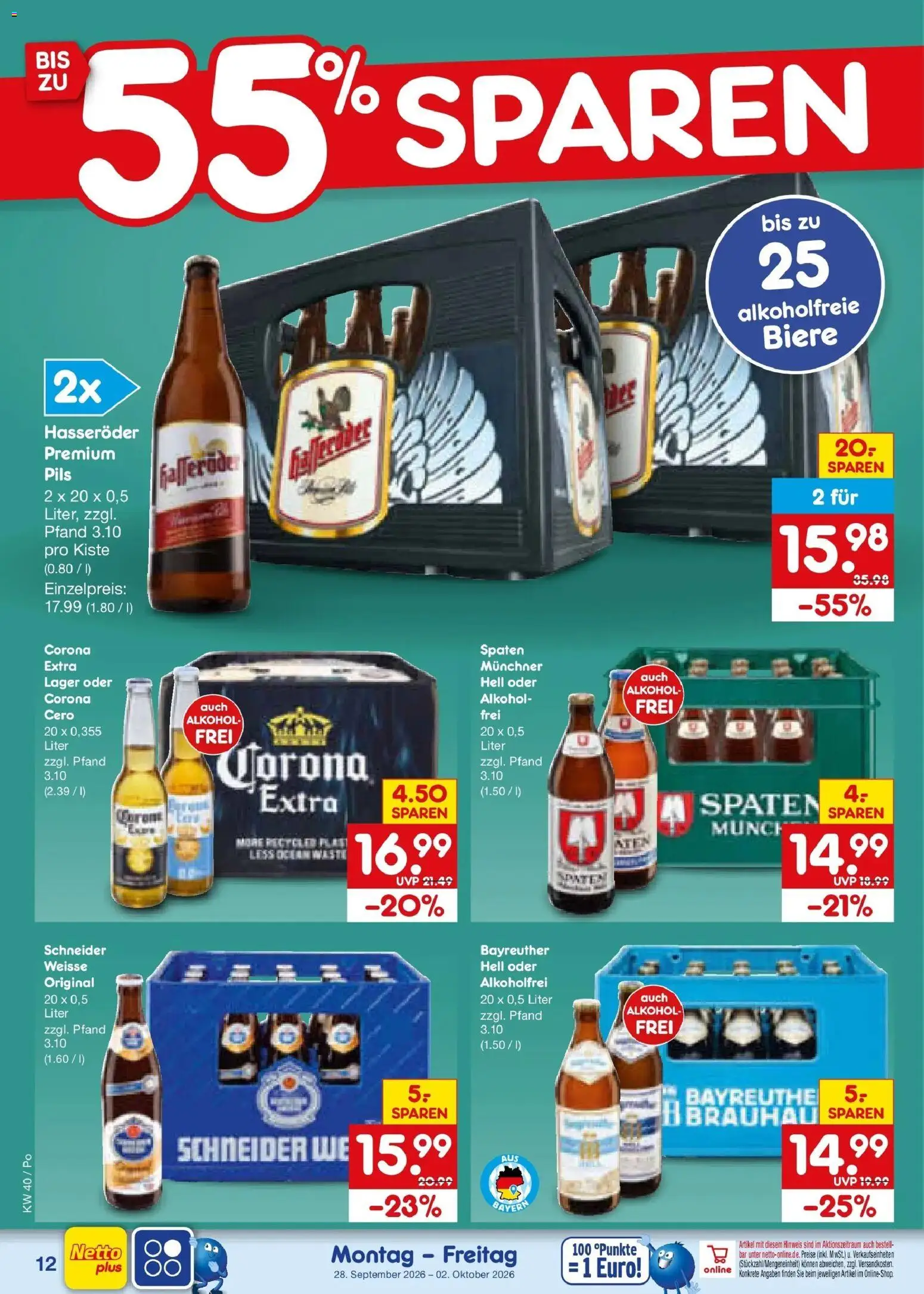 Netto Marken-Discount Prospekt Regensburg – gültig ab 28.09.2026 | Seite: 18 | Produkte: Pils, Alkohol, Hasseröder