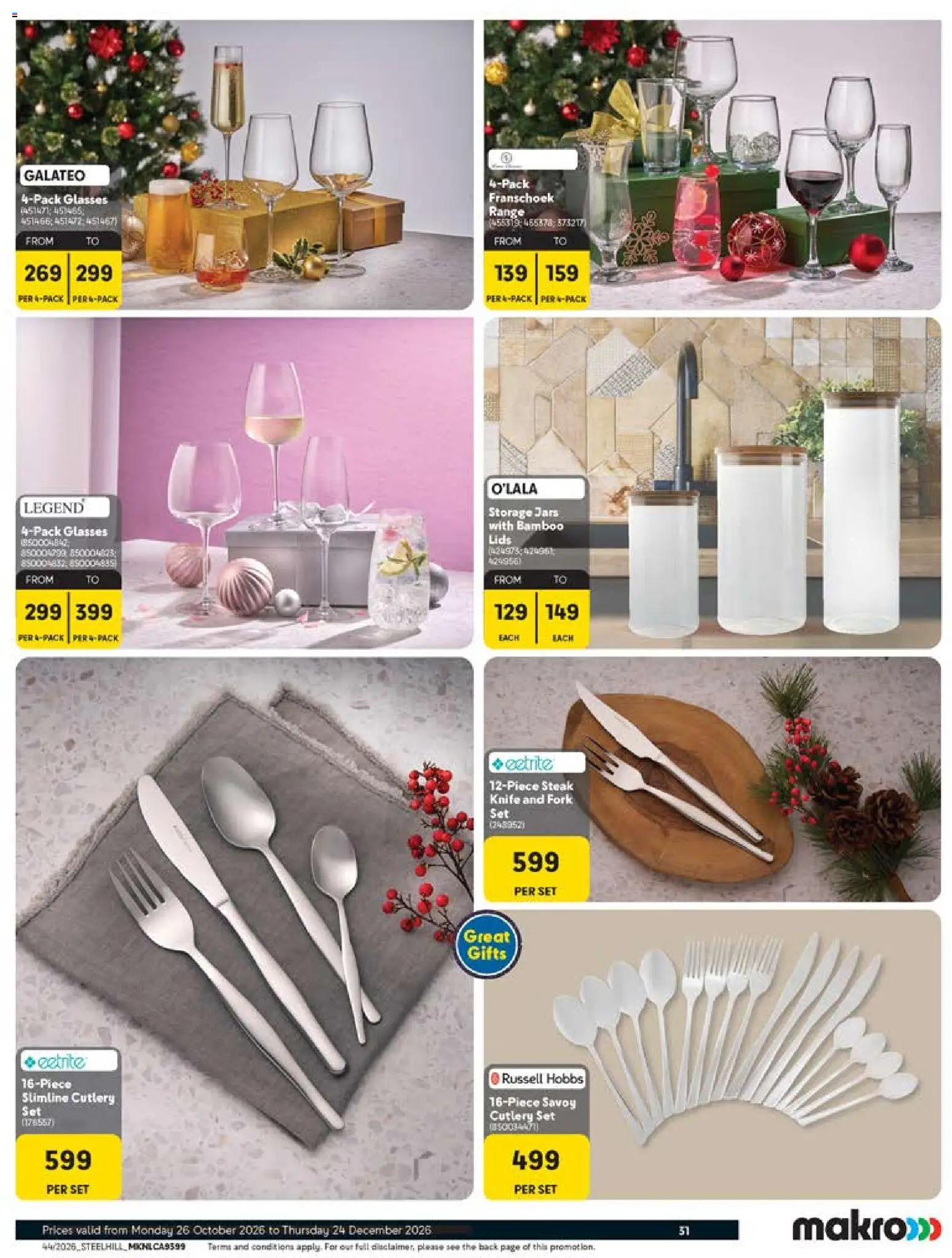 New Makro catalogue – valid from 26/10/2026 | Page: 31 | Products: Glasses, Lids, Steak