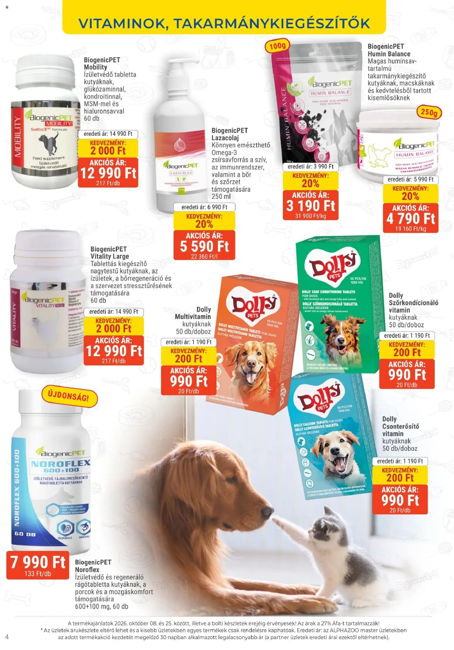 AlphaZoo akciós ujság - amely érvényes a következő dátumtól: 2026.10.08. | Oldal: 4 | Termékek: Vitamin, Tabletta, Omega, Multivitamin