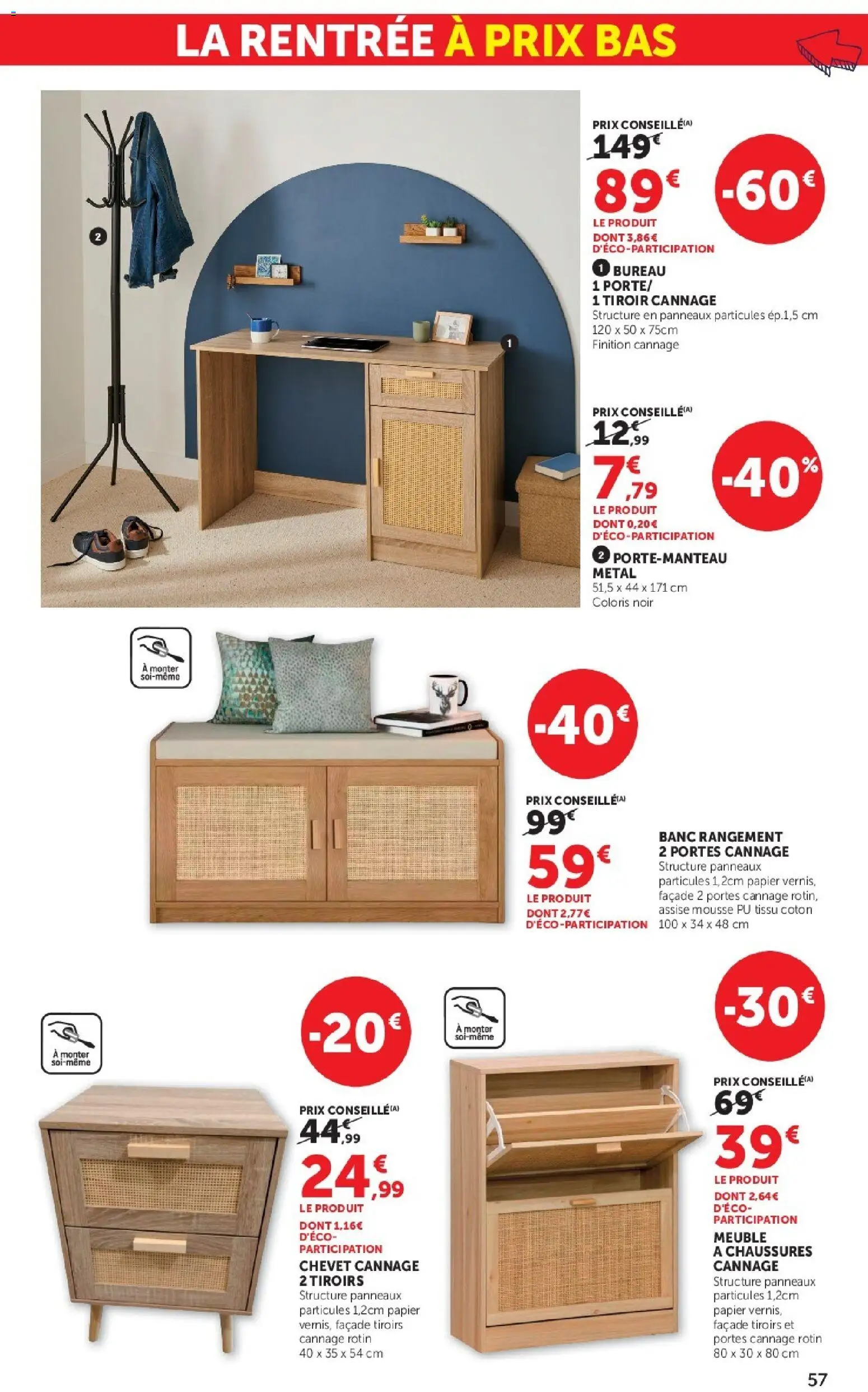 {H1} | Page: 57 | Produits: Banc, Coton, Mousse, Portes