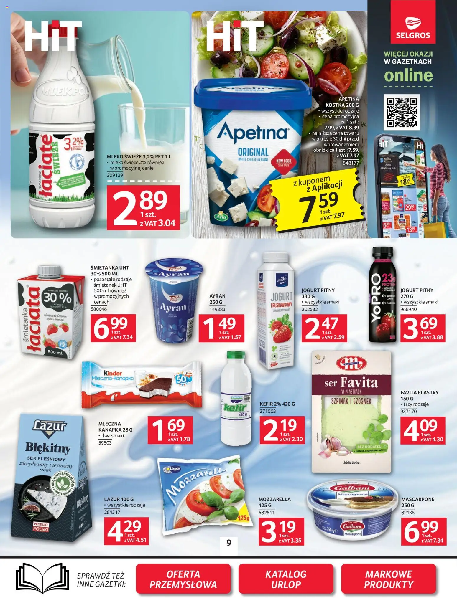Selgros cash&carry gazetka od 18.06.2026 | Strona: 9 | Produkty: Czosnek, Ser pleśniowy, Jogurt pitny, Jogurt