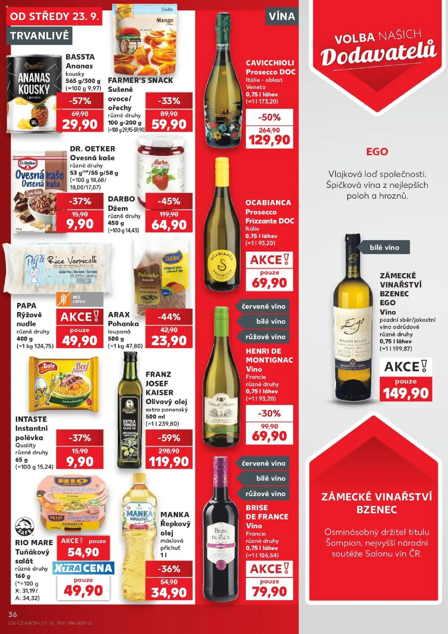 Kaufland leták - Kolín od 23.09.2026 | Strana: 36 | Produkty: Mango, Víno, Ořechy, Prosecco Frizzante