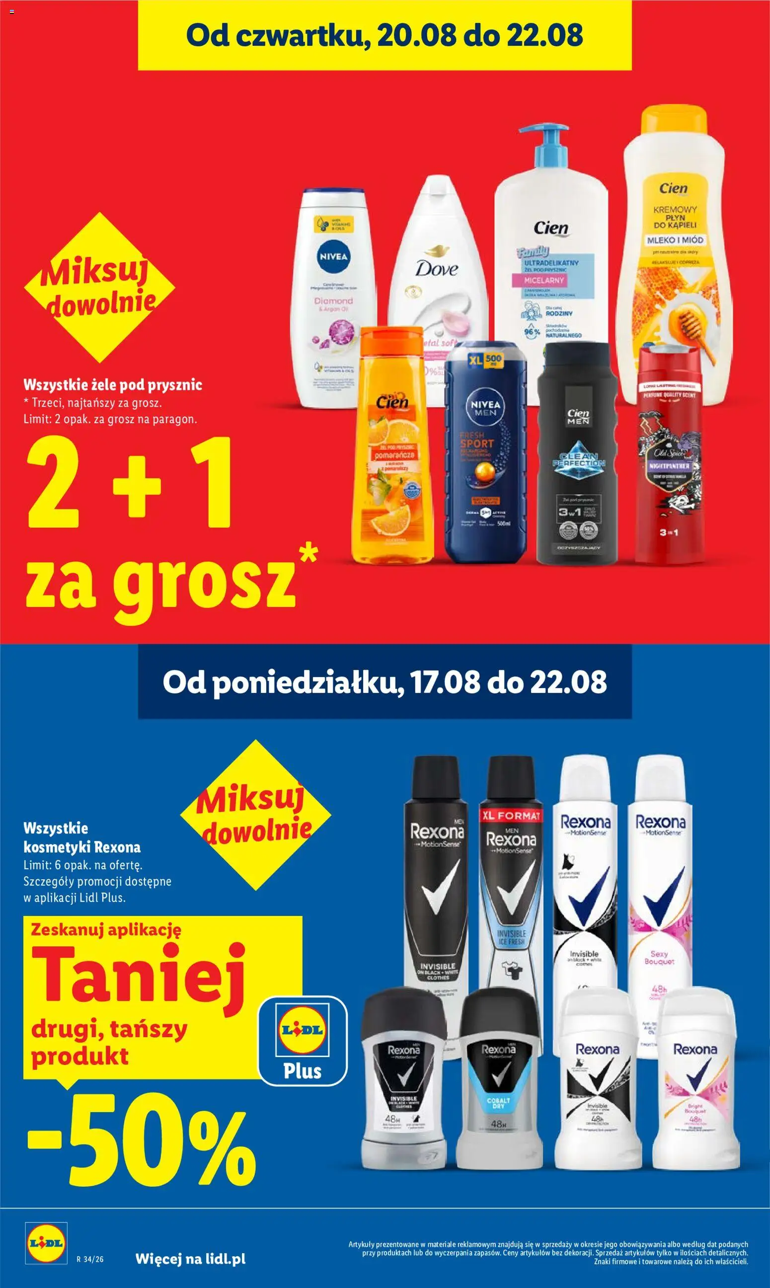 Lidl Polsko leták od 20.08.2026 | Strana: 28 | Produkty: Nivea, Mléko, Rexona, Dove