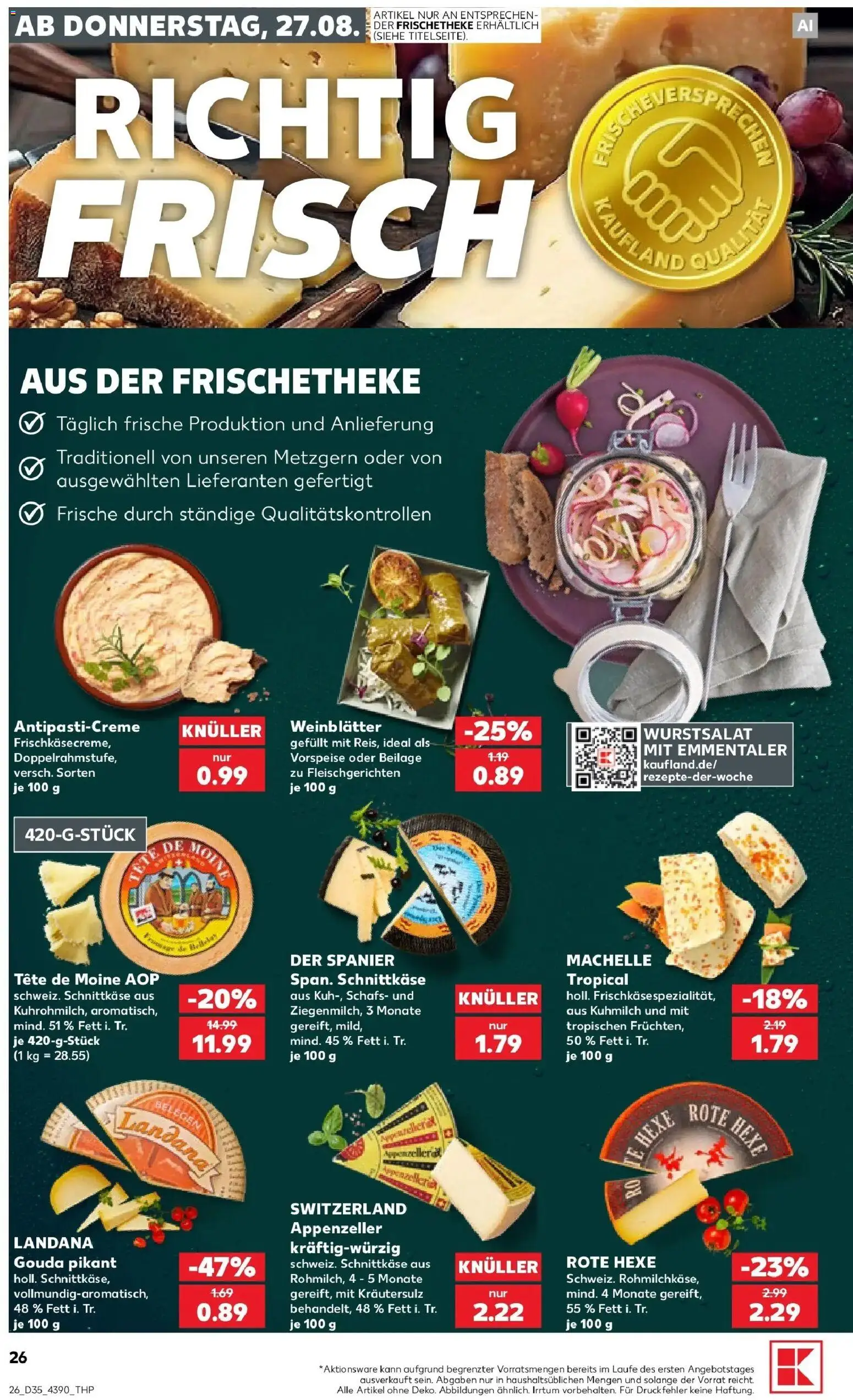 Prospekt Kaufland ab 27.08.2026 » Angebote Online zum Blättern | Seite: 26 | Produkte: Gouda