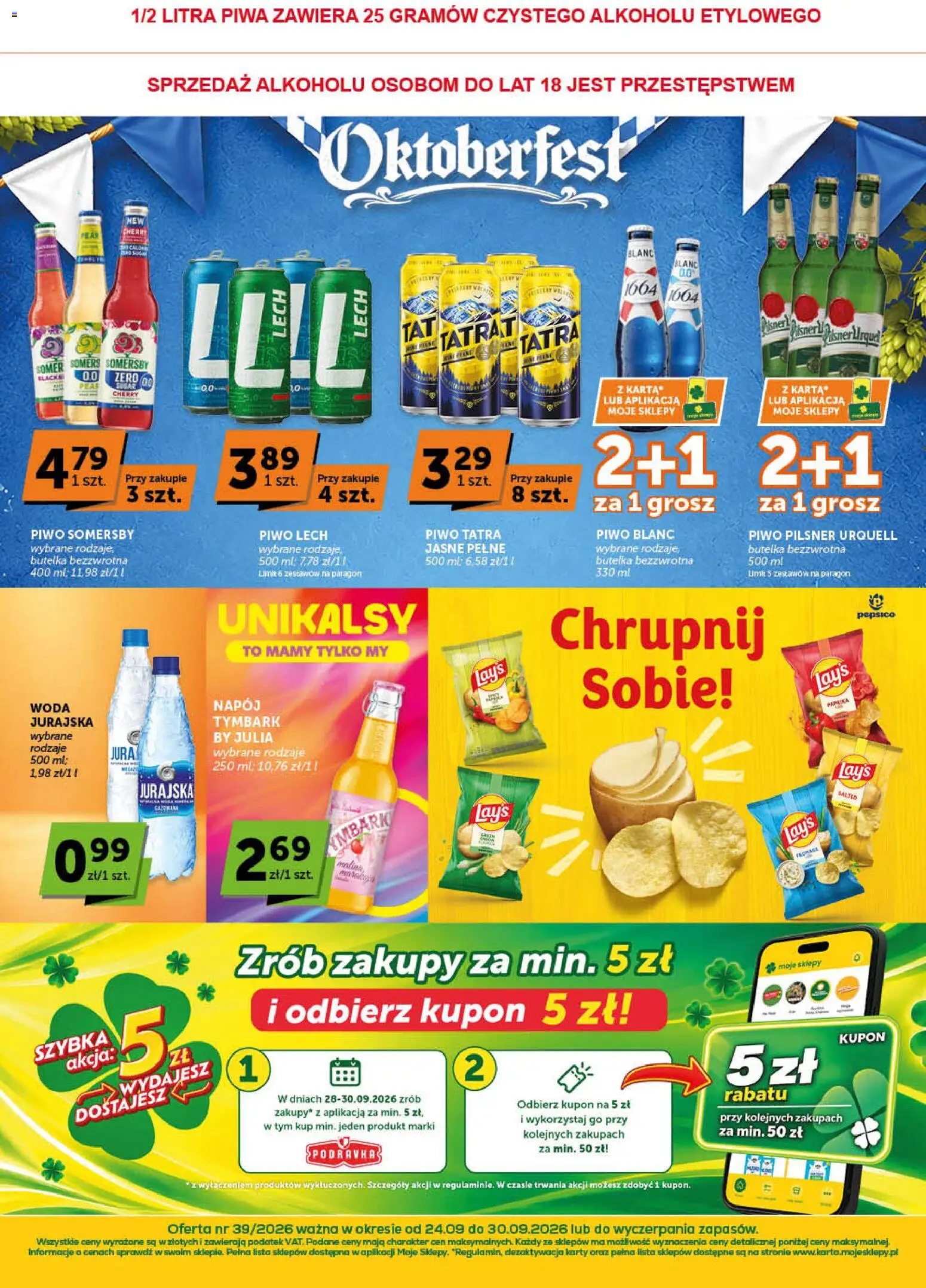 Groszek gazetka - Minimarket od 24.09.2026 | Strona: 4 | Produkty: Karta, Lech, Piwo, Woda