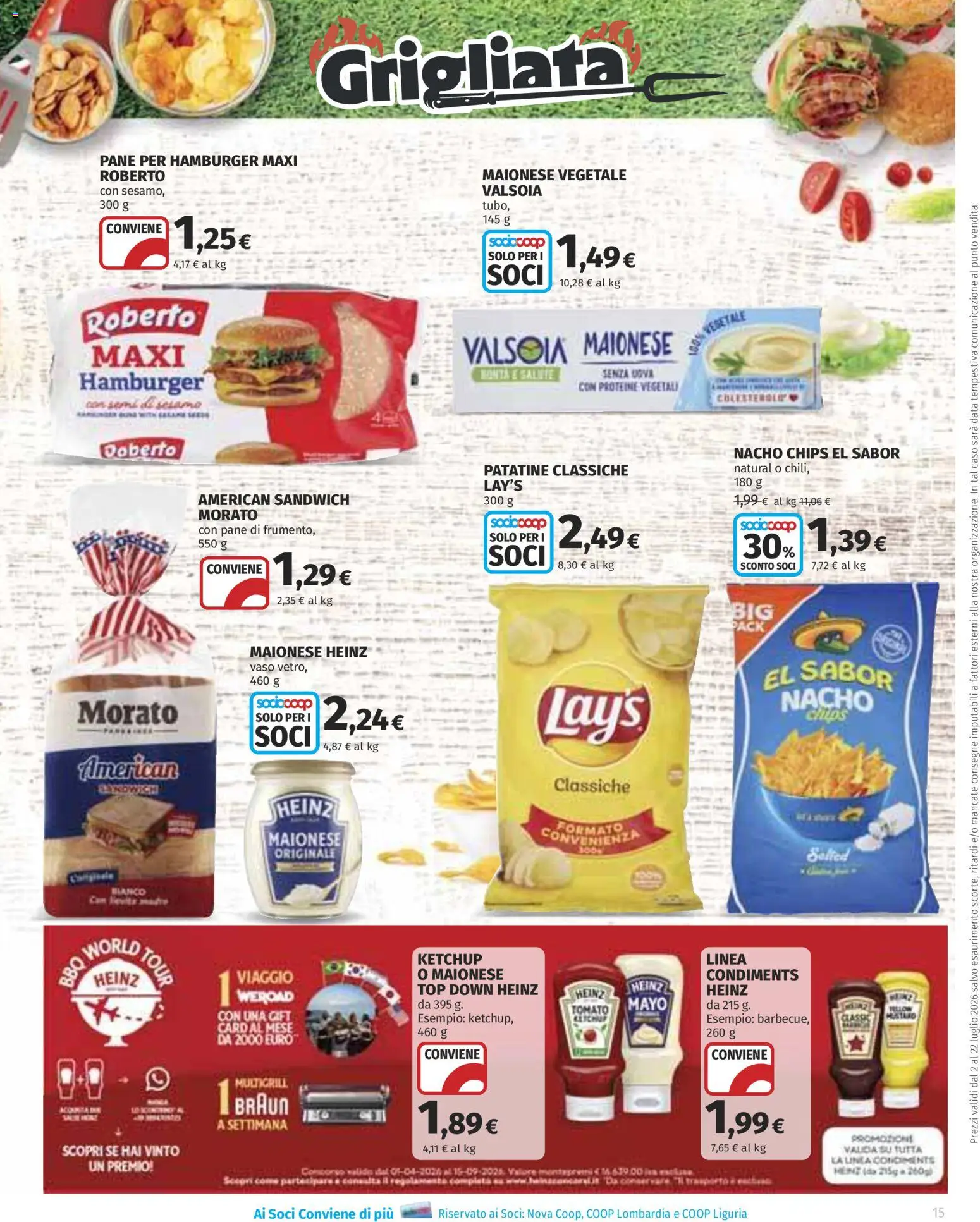 Volantino COOP del 02/07/2026 | Pagina: 15 | Prodotti: Pane, Patatine, Ketchup, Top