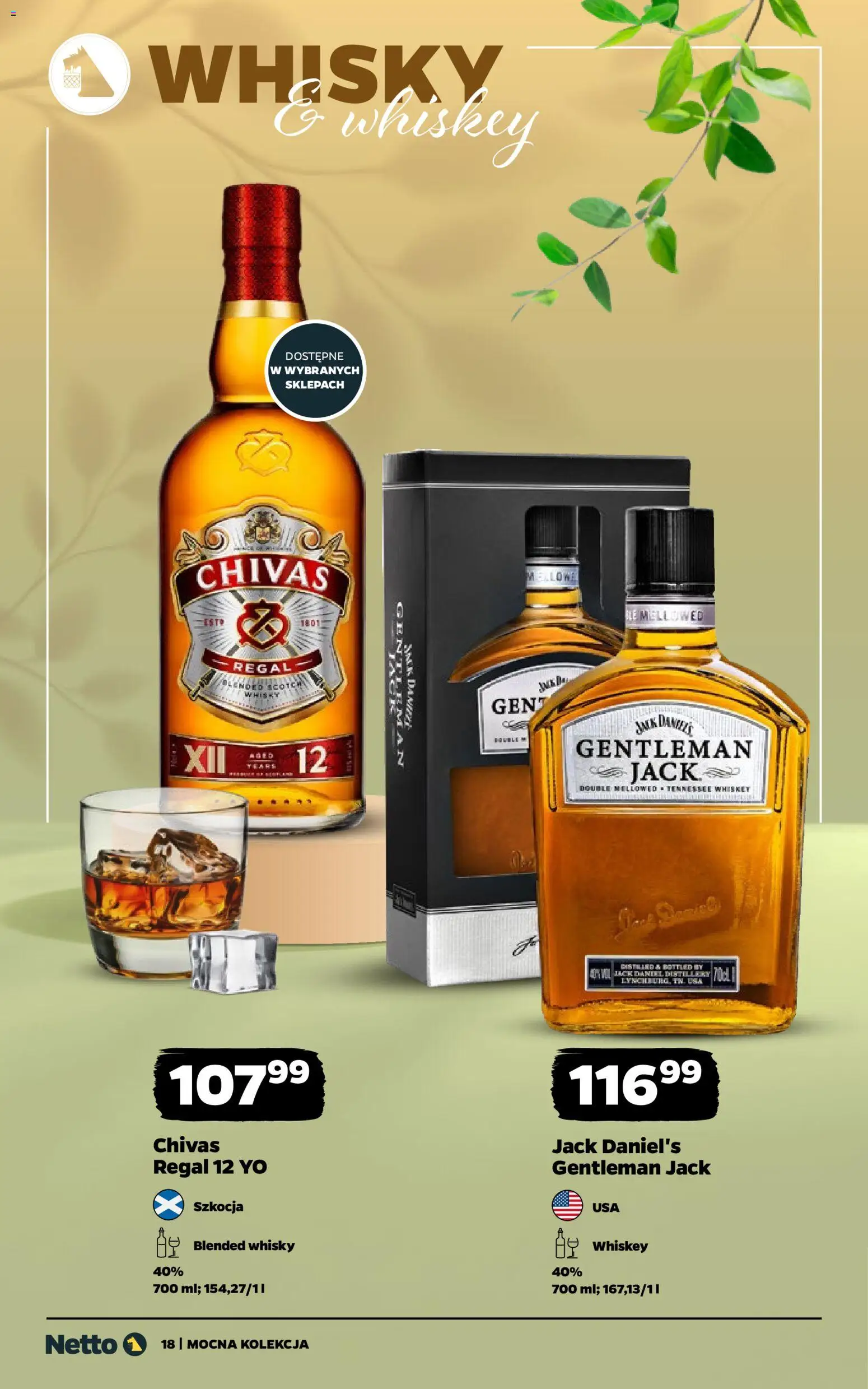 Netto gazetka - Alkohole mocne od 08.06.2026 | Strona: 18 | Produkty: Gentleman Jack, Jack Daniel's, Regał, Whisky