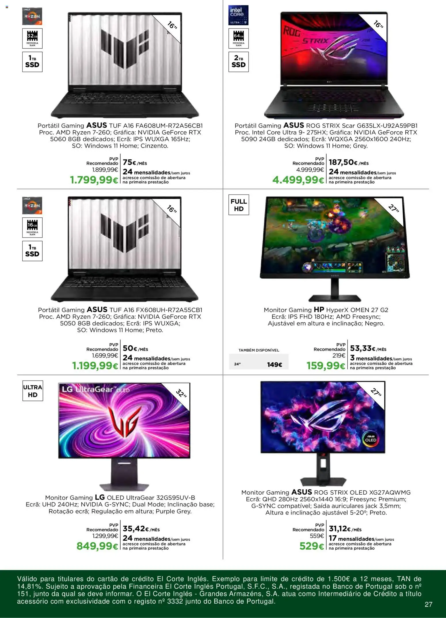 El Corte Ingles Regresso as Aulas │ válido de 28/08/2026 | Página: 27 | Produtos: Monitor, Banco