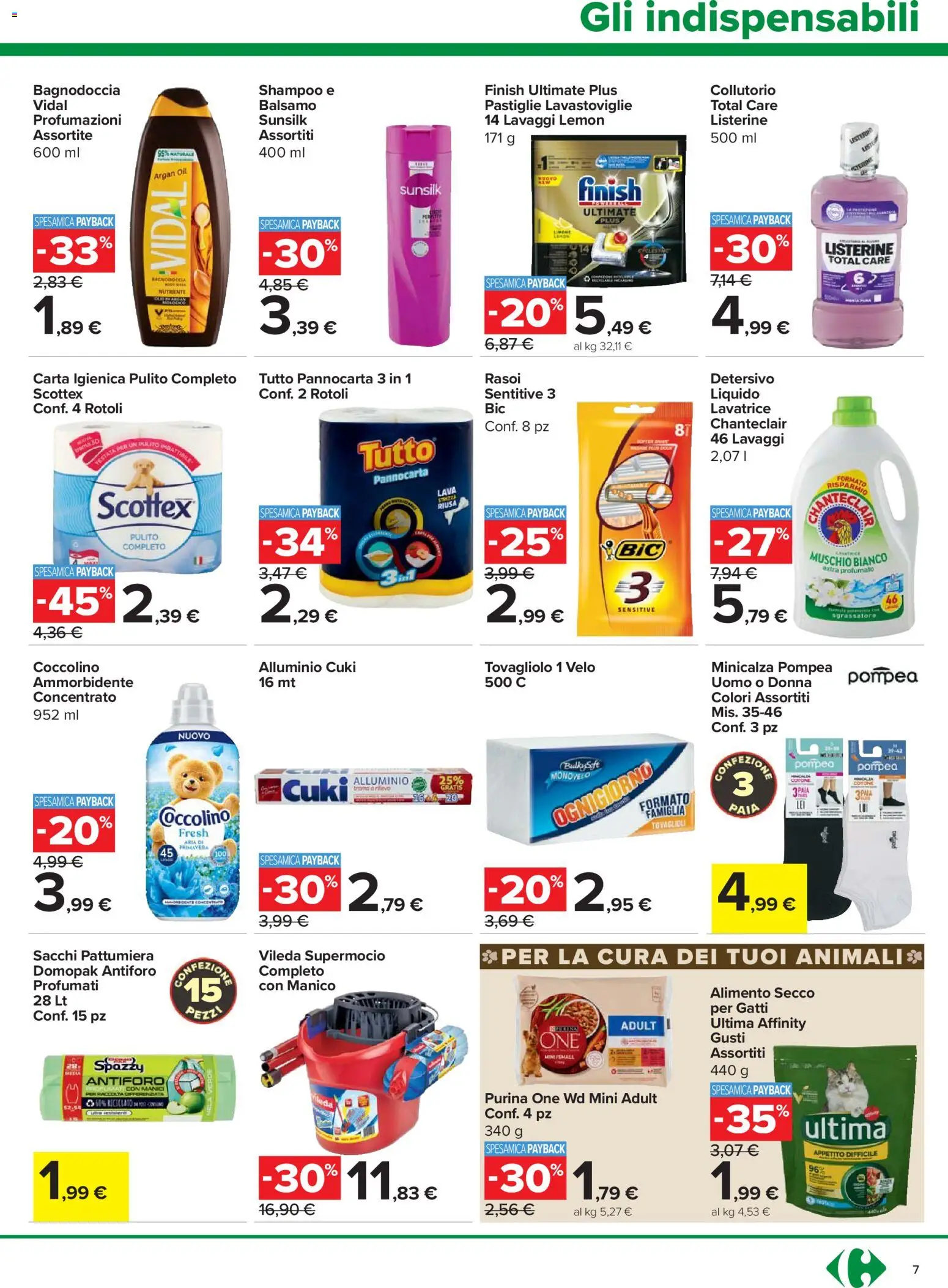 Volantino Carrefour del 19.05.2026 | Pagina: 7 | Prodotti: Ammorbidente, Lavastoviglie, Pattumiera, Alluminio