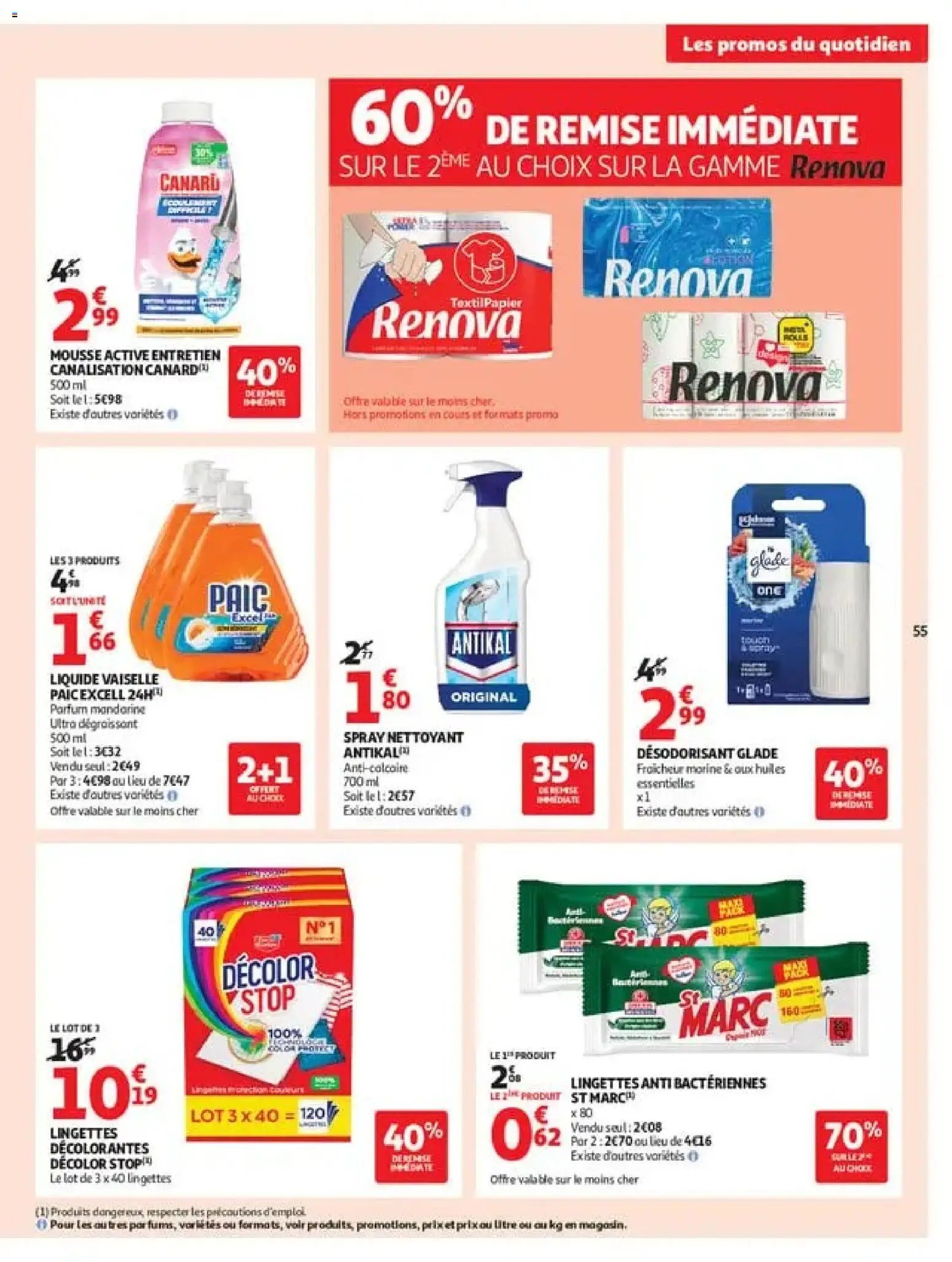 {H1} | Page: 55 | Produits: Canard, Spray desodorisant, Liquide vaisselle, Dégraissant