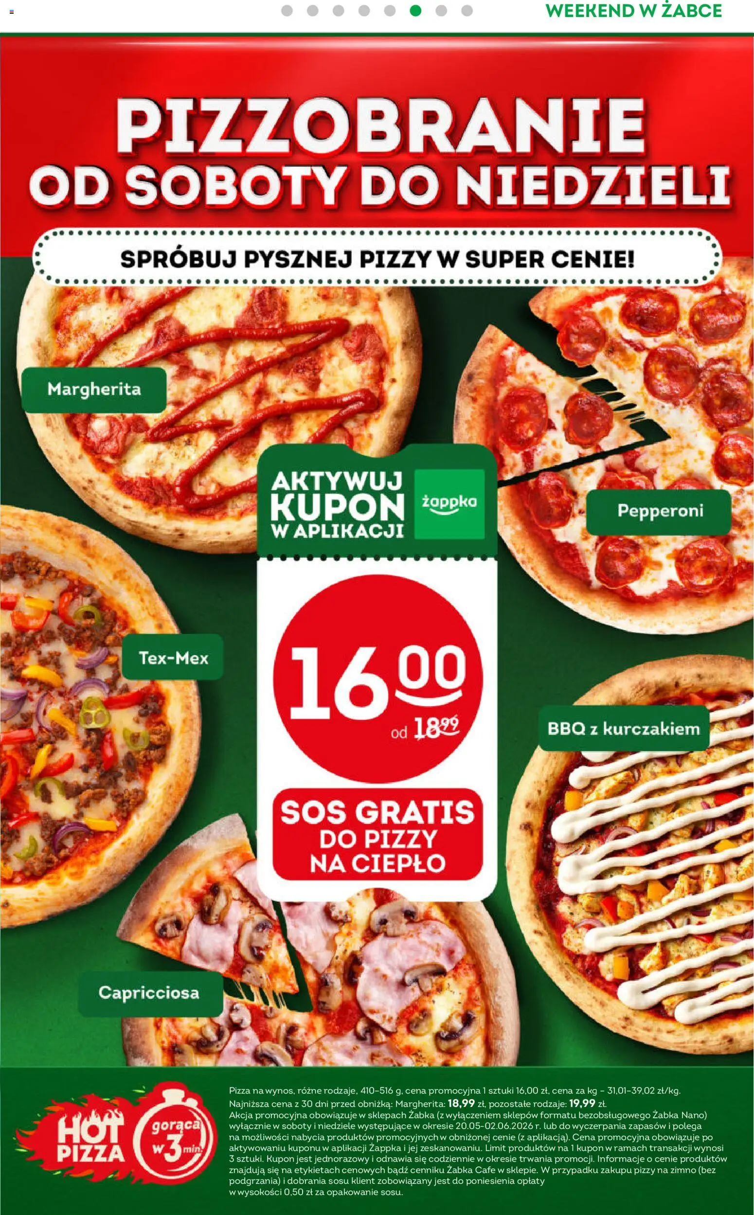 Żabka gazetka - Weekendowe promocje od 29.05.2026 | Strona: 7 | Produkty: Pizza, Sos