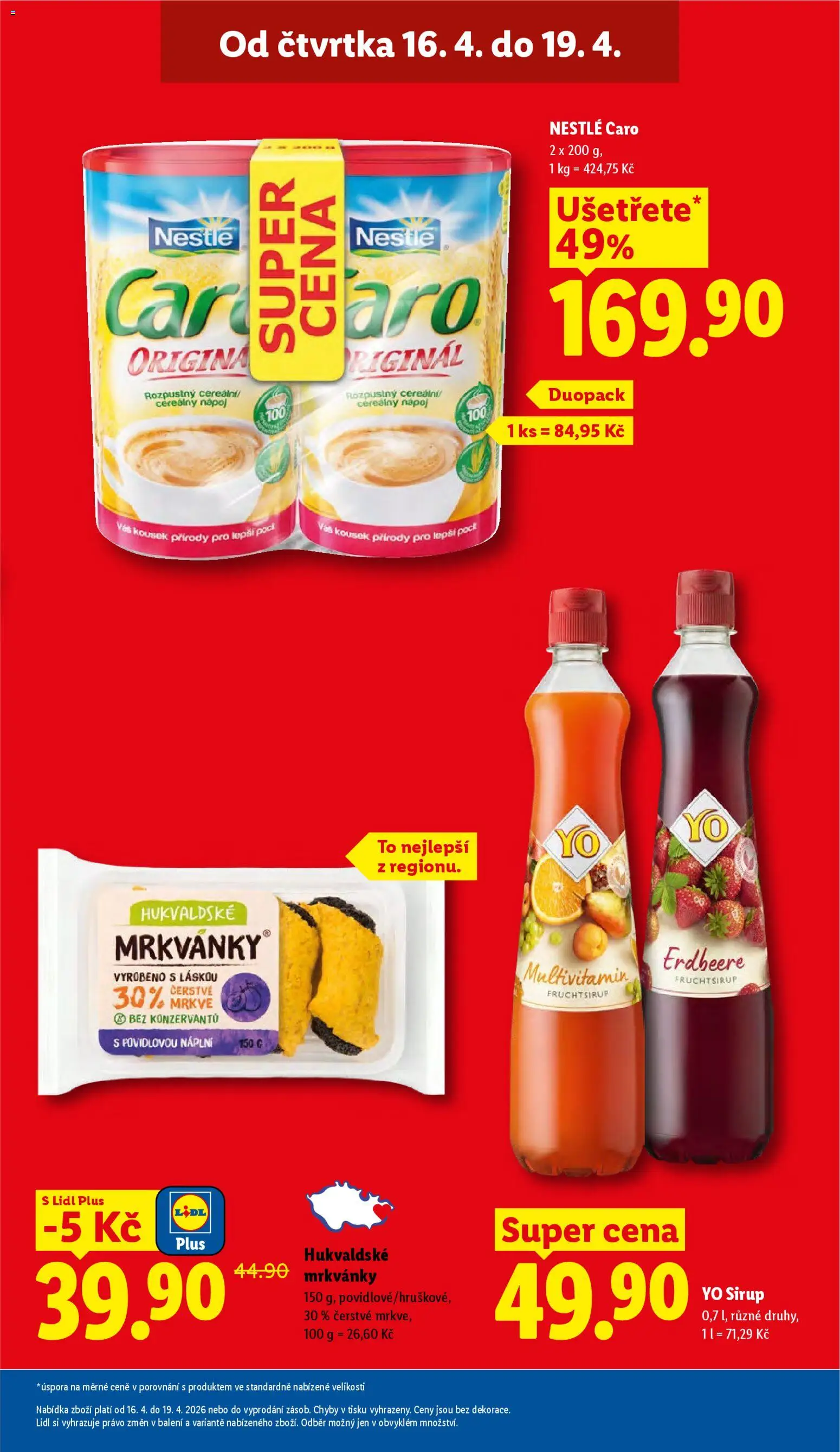 Lidl leták od 16.04.2026 | Strana: 3 | Produkty: Yo sirup, Sirup, Sirup YO, Caro