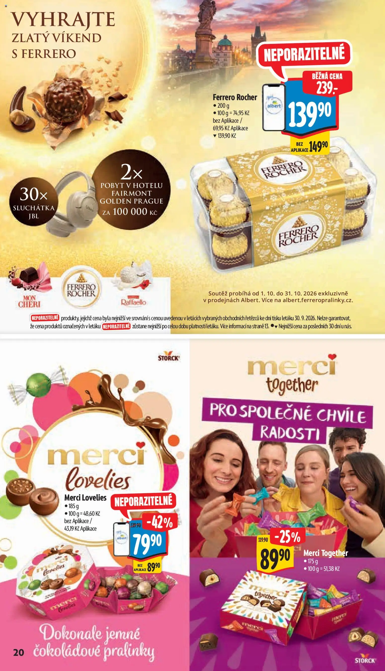 Albert leták - Hypermarket - Znojmo od 07.10.2026 | Strana: 38 | Produkty: Ferrero Rocher, Raffaello, Merci, Sluchátka