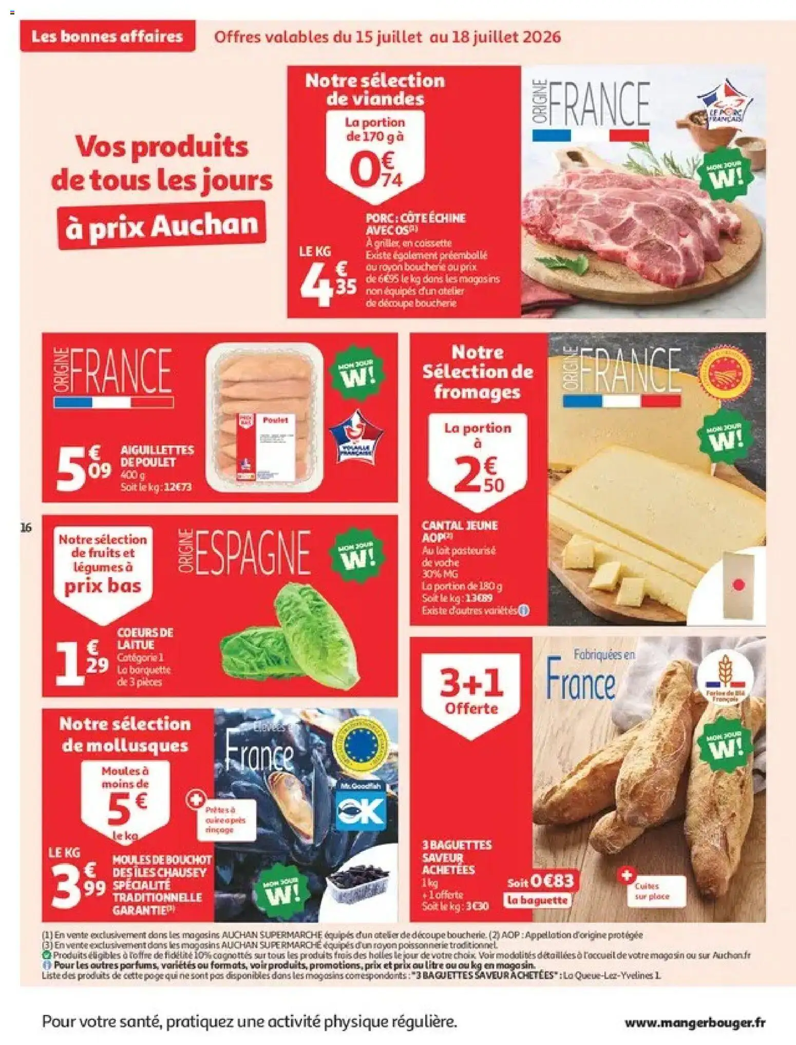 {H1} | Page: 16 | Produits: Laitue, Poissonnerie, Moules de bouchot, Lait