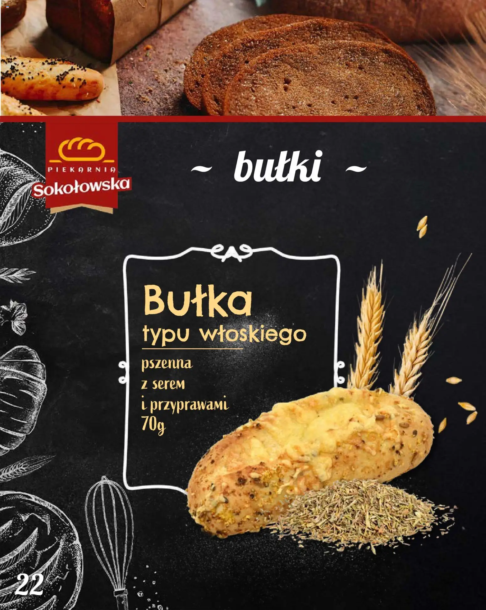 Topaz Gazetka - Piekarnia Sokołowska od 01.02.2026 | Strona: 22 | Produkty: Serem, Bułki, Piekarnia, Bułka