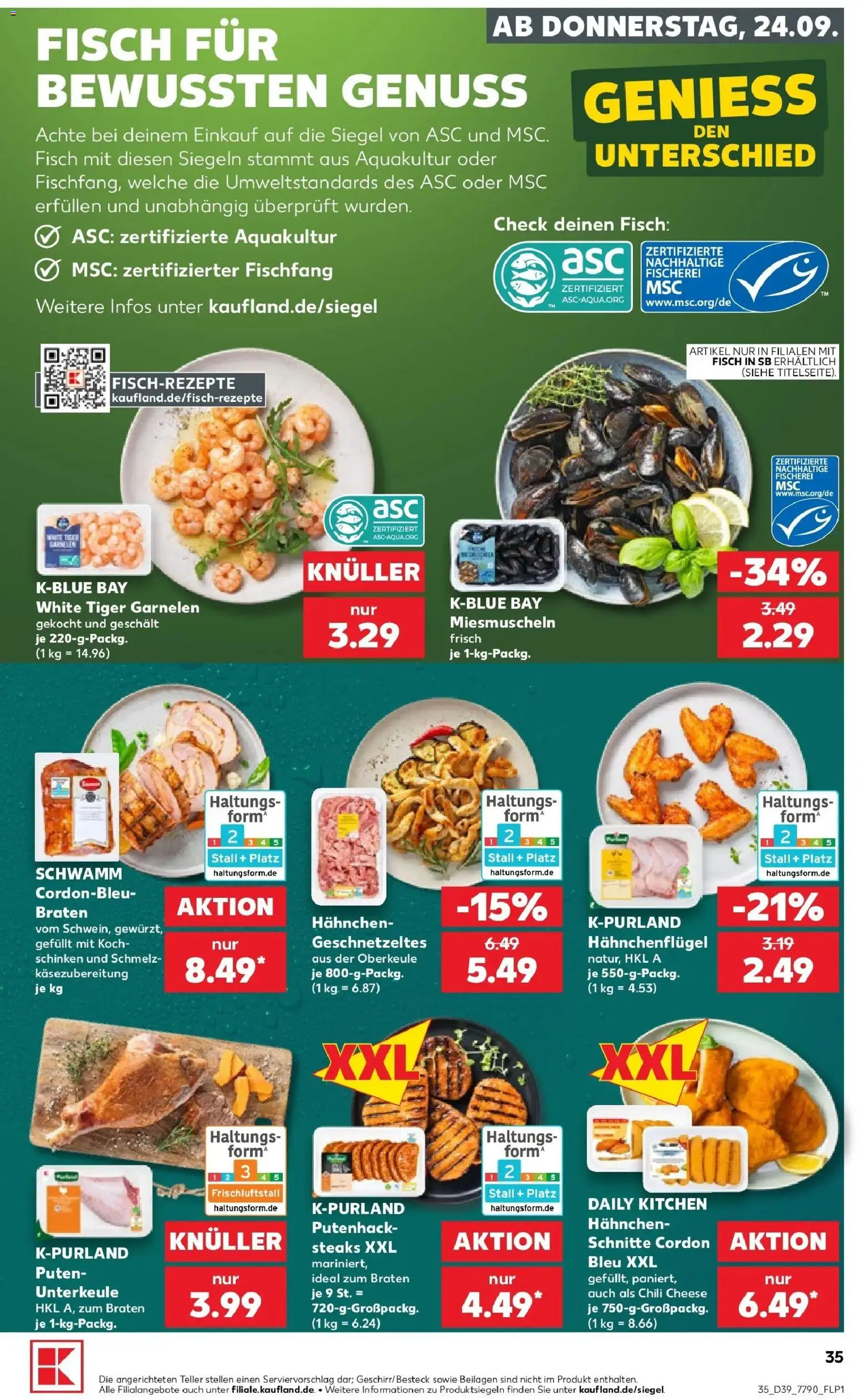 Prospekt Kaufland ab 21.09.2026 » Angebote Online zum Blättern | Seite: 38 | Produkte: Garnelen, Chili, Schinken, Tiger garnelen