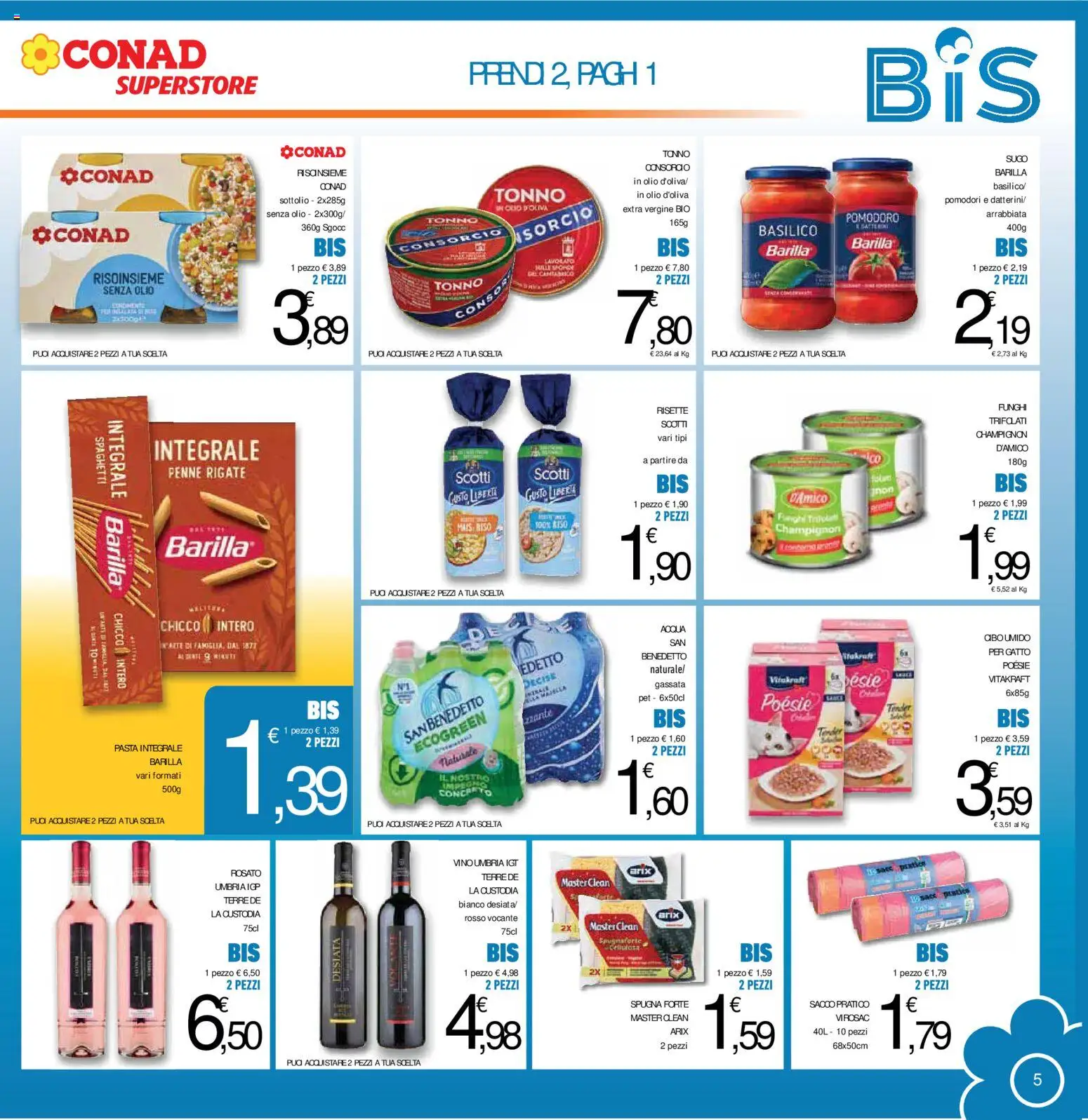 Volantino Conad del 15/07/2026 | Pagina: 5 | Prodotti: Olio, Vino, Sugo, Penne