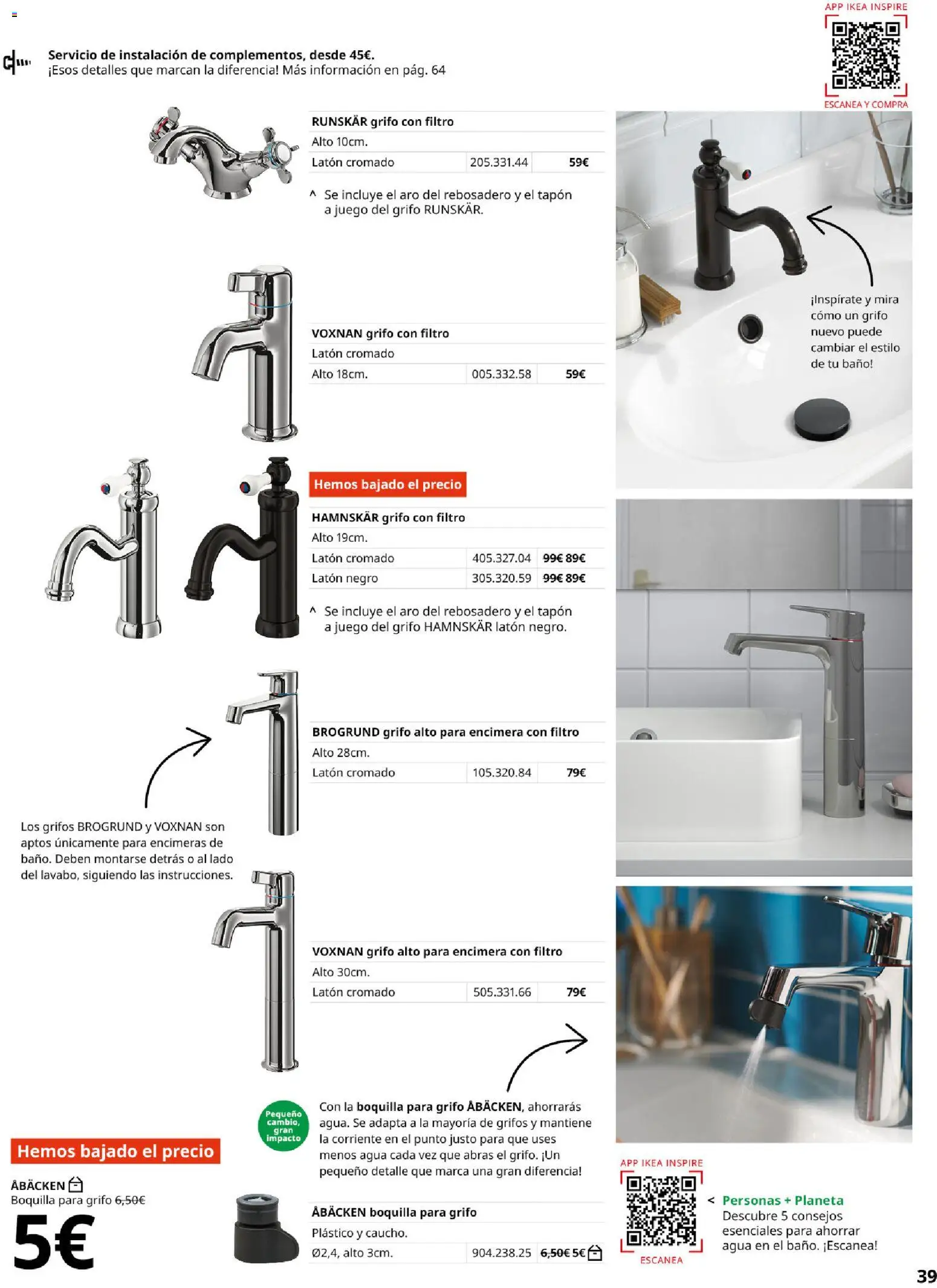 Catálogo IKEA Baños │ válido desde el 01/02/2026 | Página: 39 | Productos: Grifo con filtro, Agua, Baño