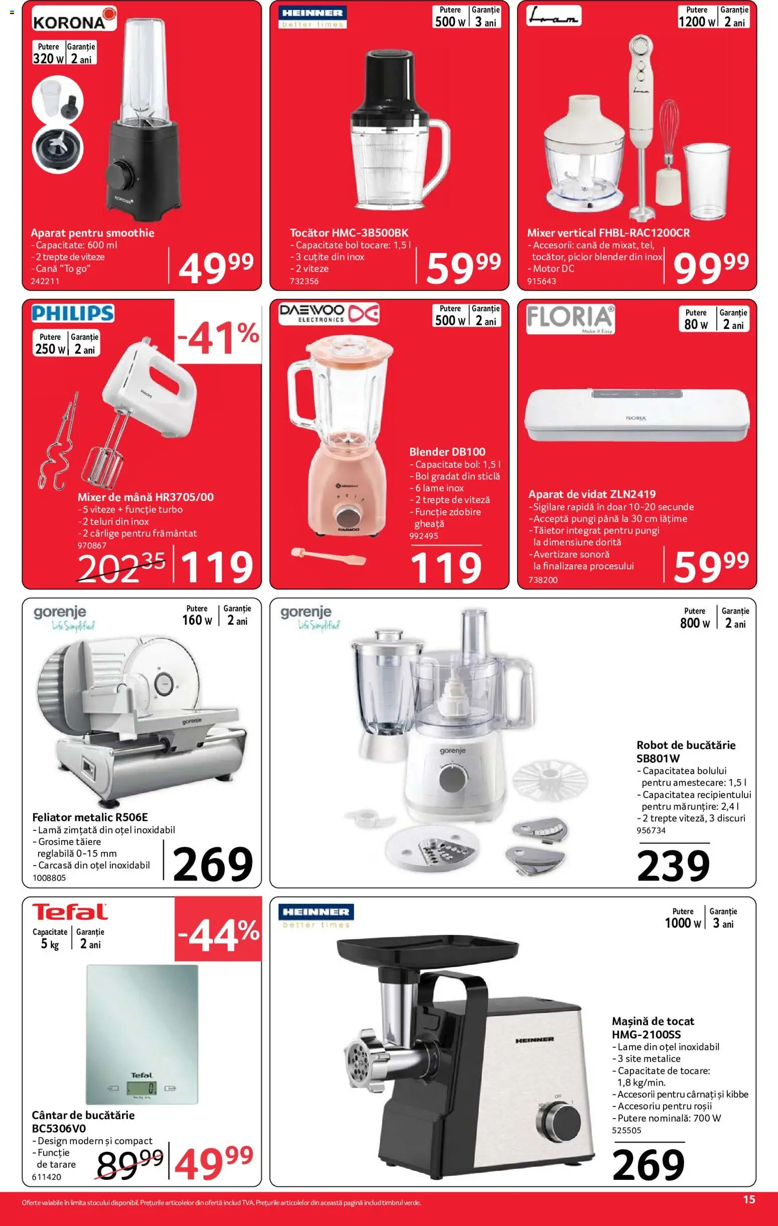 Noul catalog Selgros – valabil de la 07.08.2026 | Pagină: 15 | Produse: Blender, Feliator, Roșii, Cârnați