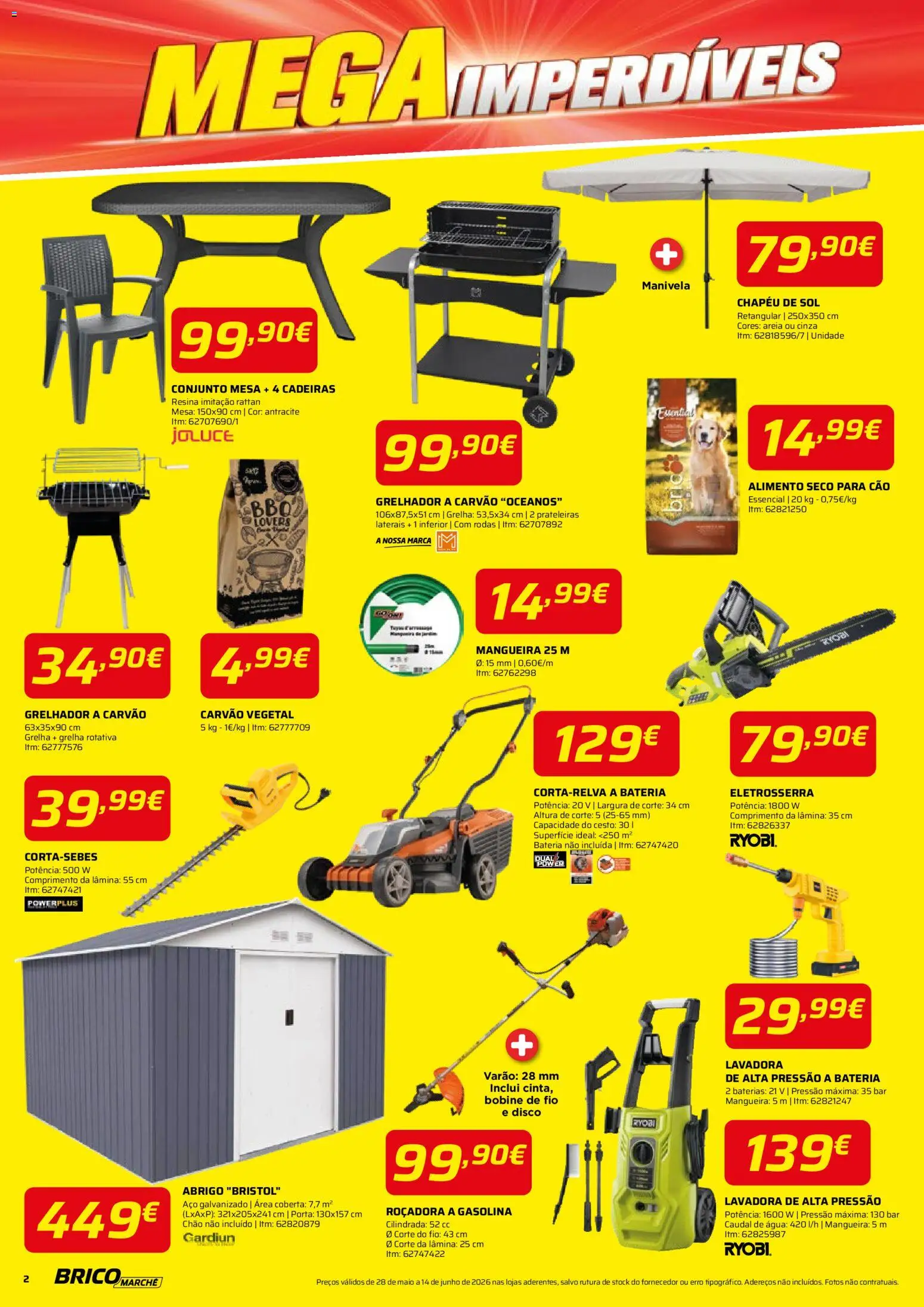 BricoMarché folheto │ válido de 28.05.2026 | Página: 2 | Produtos: Chapéu, Cadeiras, Areia, Mangueira
