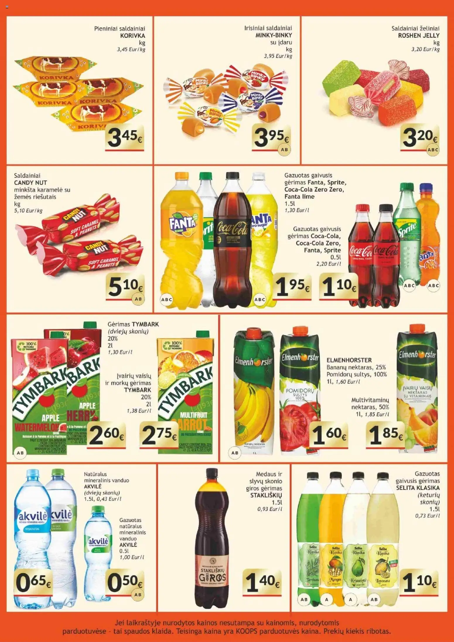 Koops akcijos nuo 11.05.2026 | Puslapis: 12 | Prekių: Gaivusis gėrimas, Sultys, Saldainiai, Mineralinis vanduo