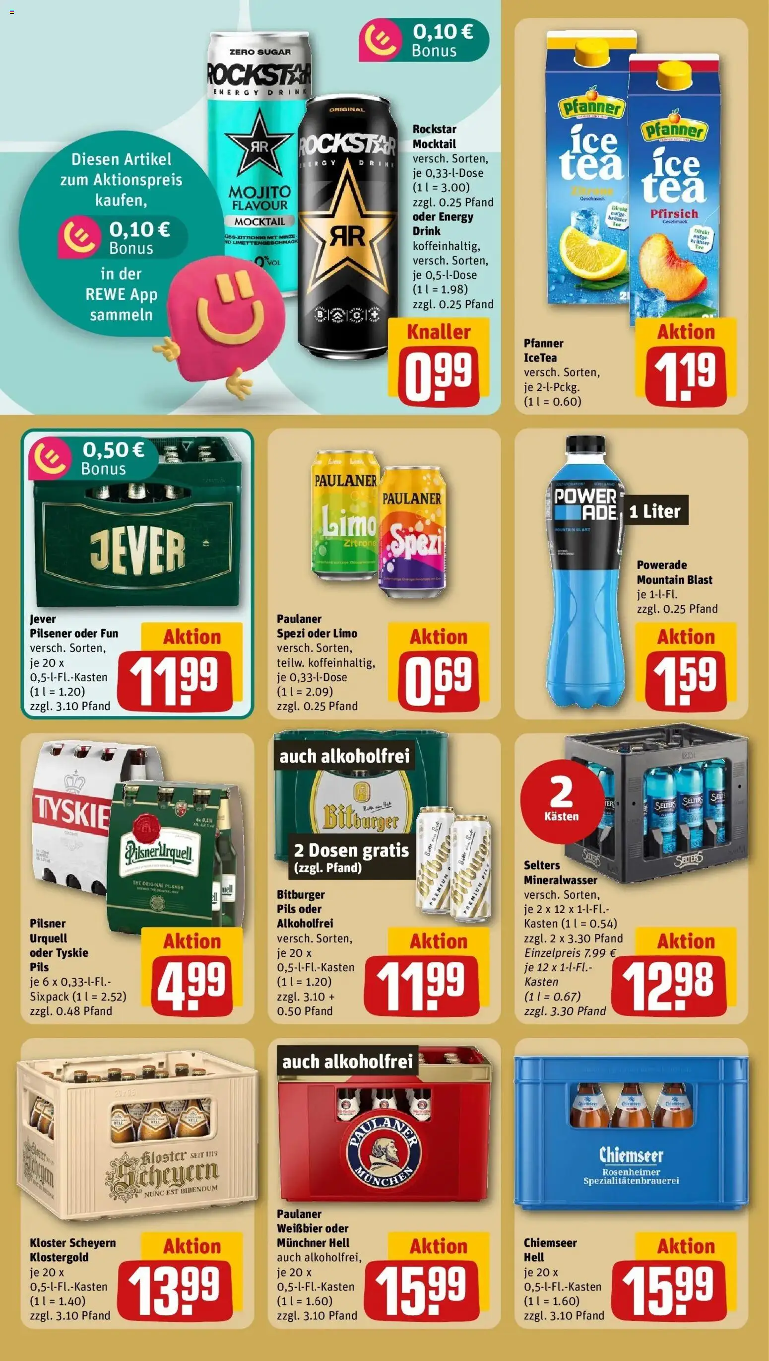 Rewe Prospekt Rüsselsheim – gültig ab 05.07.2026 | Seite: 22 | Produkte: Tyskie, Energy, Rockstar, Mineralwasser