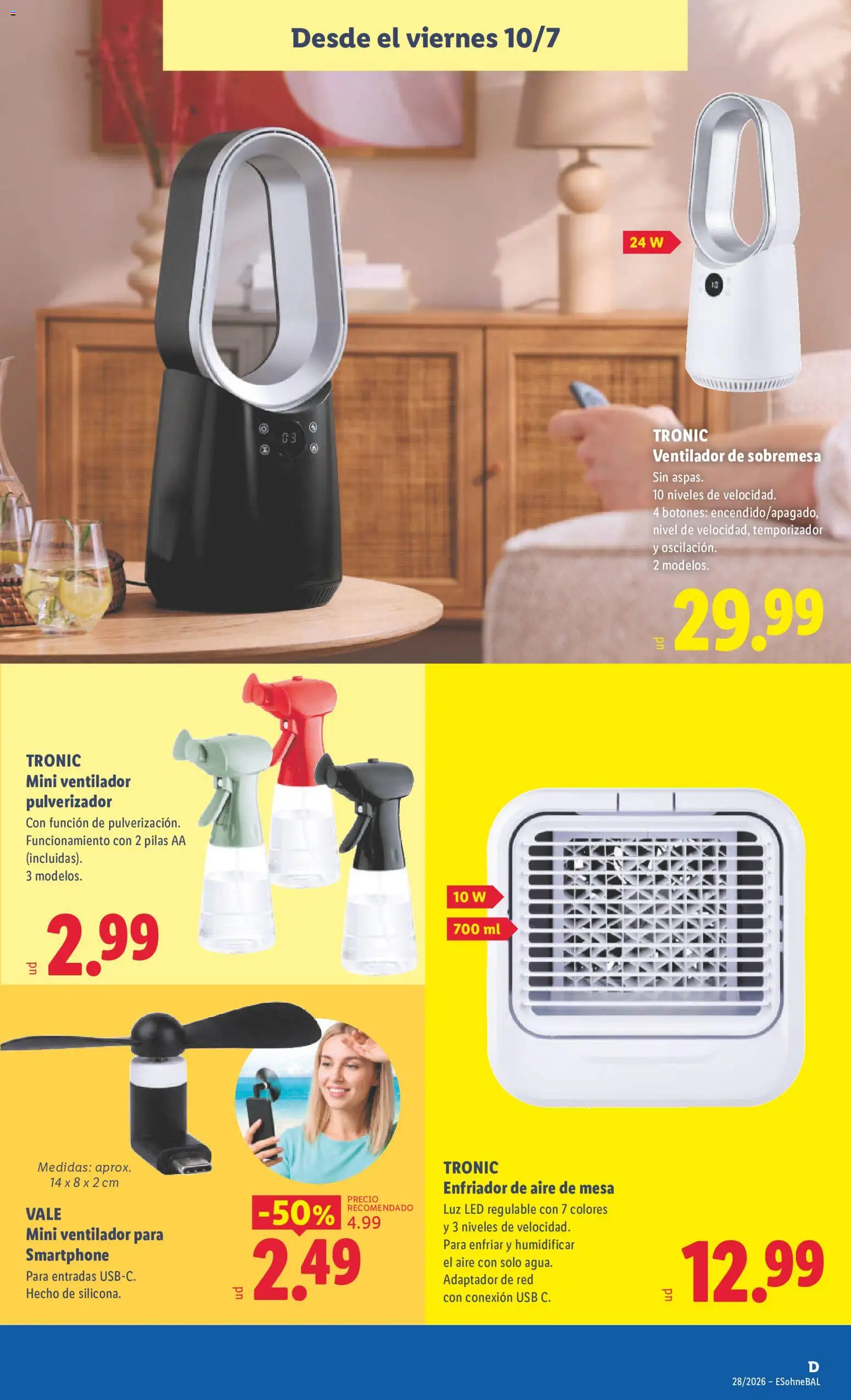 Lidl folleto de bazar │ válido desde el 06/07/2026 | Página: 33 | Productos: Smartphone, Adaptador, Ventilador, Mesa