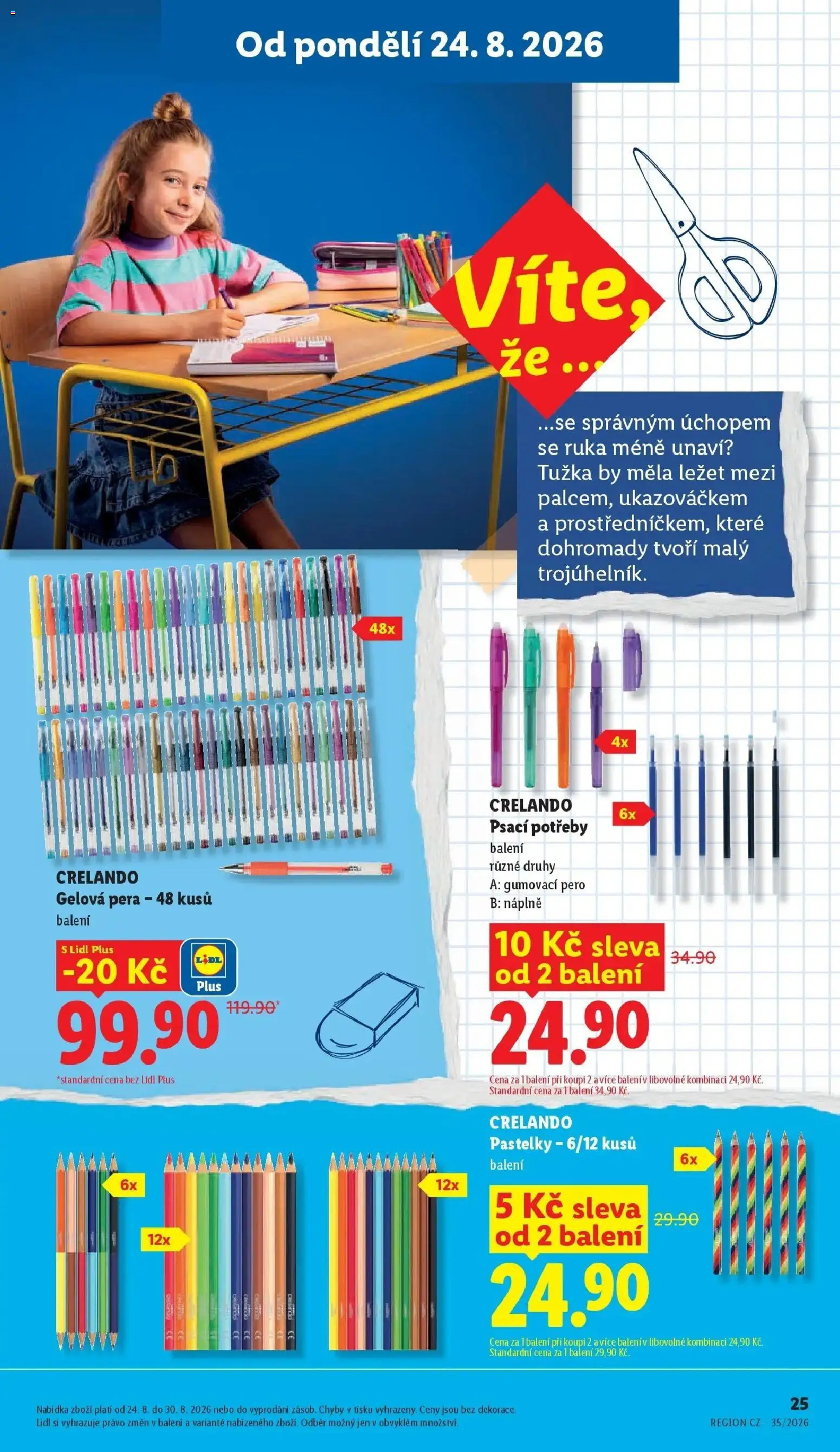 Lidl leták od 17.08.2026 - Nový akční leták | Strana: 25 | Produkty: Pastelky, Pero, Tužka