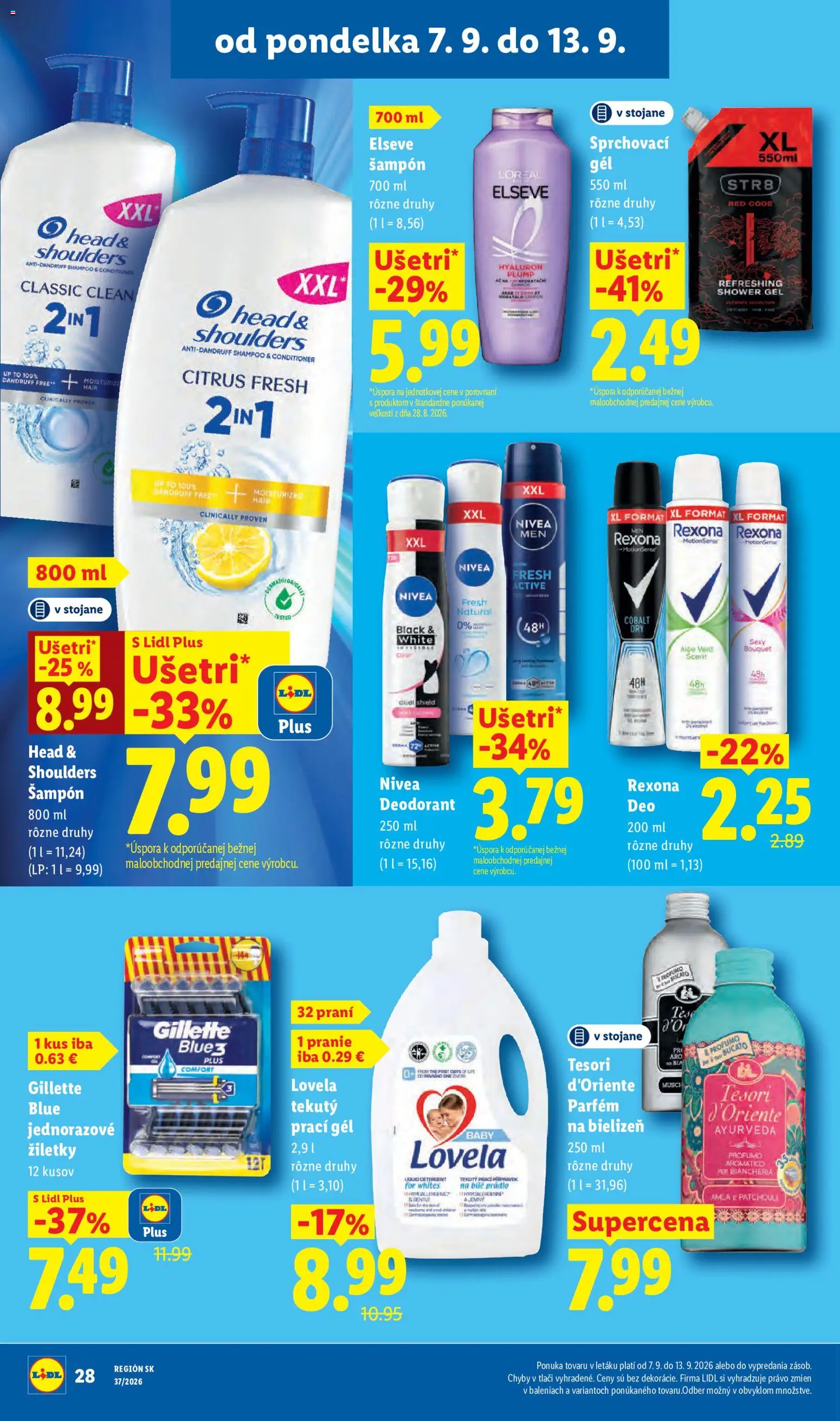 Nové Lidl akcie – leták je platný od 07.09.2026 | Strana: 32 | Produkty: Lovela, Parfém, Prací gél, Šampón