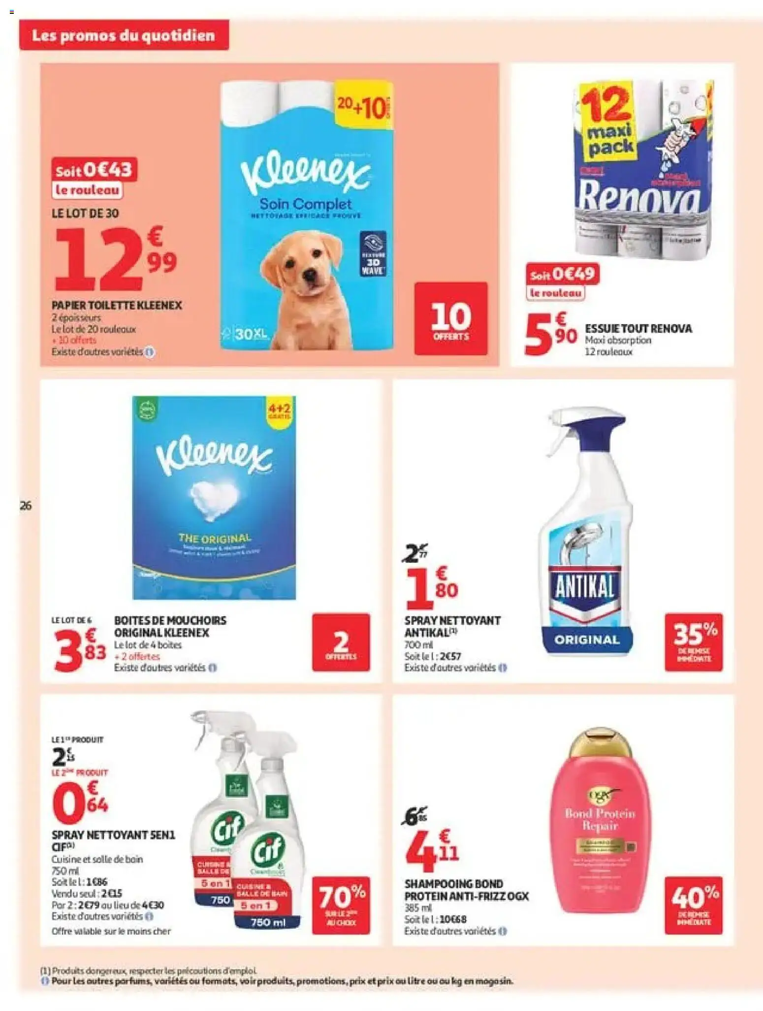 {H1} | Page: 26 | Produits: Papier toilette, Shampooing, Rouleau, Thé