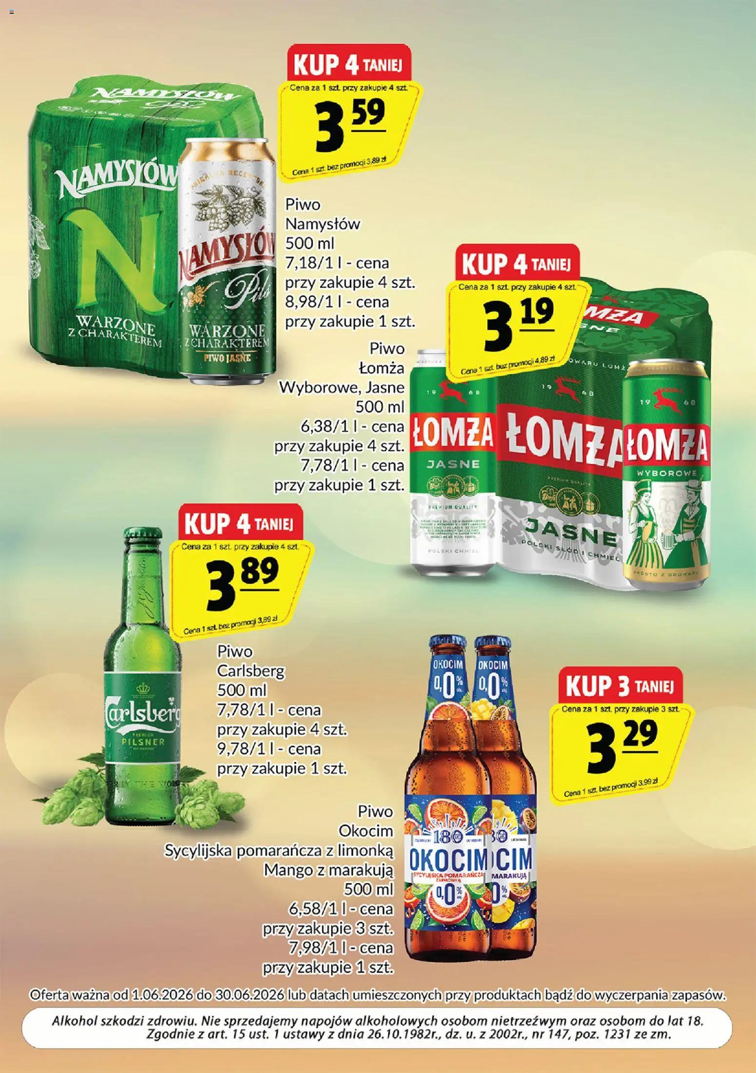 Prim Market gazetka - Oferta alkoholowa od 01.06.2026 | Strona: 10 | Produkty: Mango, Piwo Carlsberg, Piwo Namysłów, Alkohol