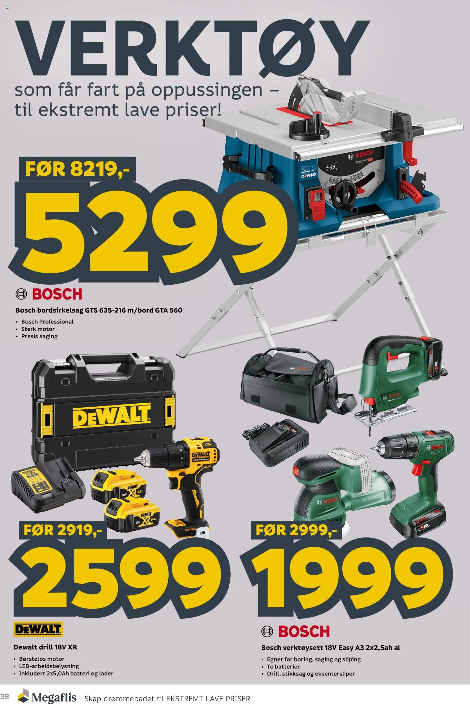 {H1} | Side: 38 | Produkter: Drill, Batterier, Skap, Batteri