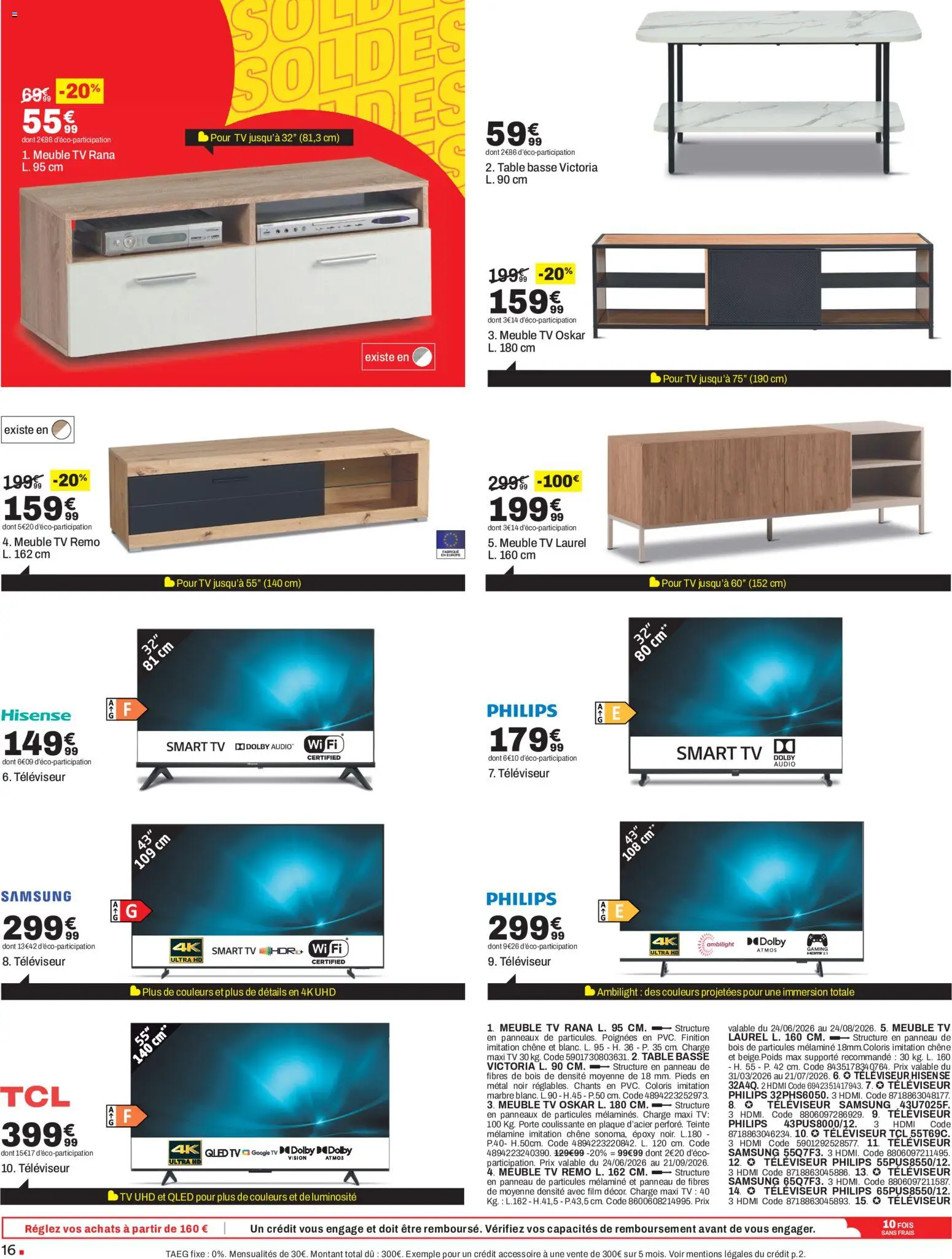 {H1} | Page: 16 | Produits: Meuble, Televiseur, Table basse, Smart TV