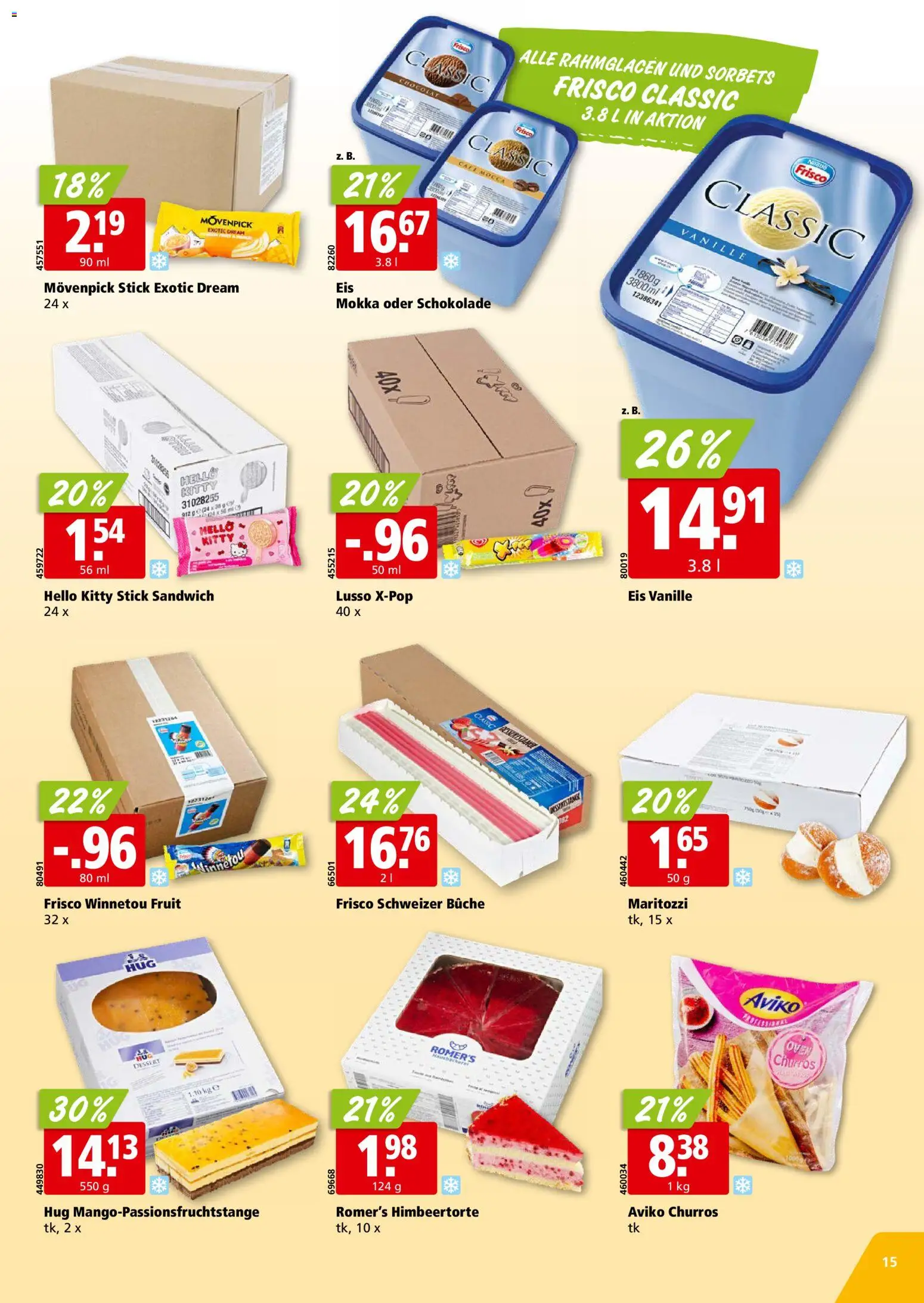 Aligro aktionen Chavannes, Matran, Genf, Sitten – gültig ab 05.10.2026 | Seite: 15 | Produkte: Vanille, Schokolade, Eis