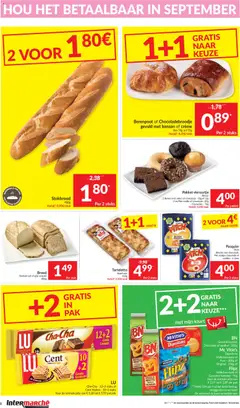 BN Gevulde koekjes Chocolade of aardbei, BN Gevulde koekjes Chocolade of aardbei - 285g - Voorbeeld van een folder van Intermarché, geldig van 18/08/2026 | Pagina: 8 | Producten: Vanille, Cake, Muffins, Brood