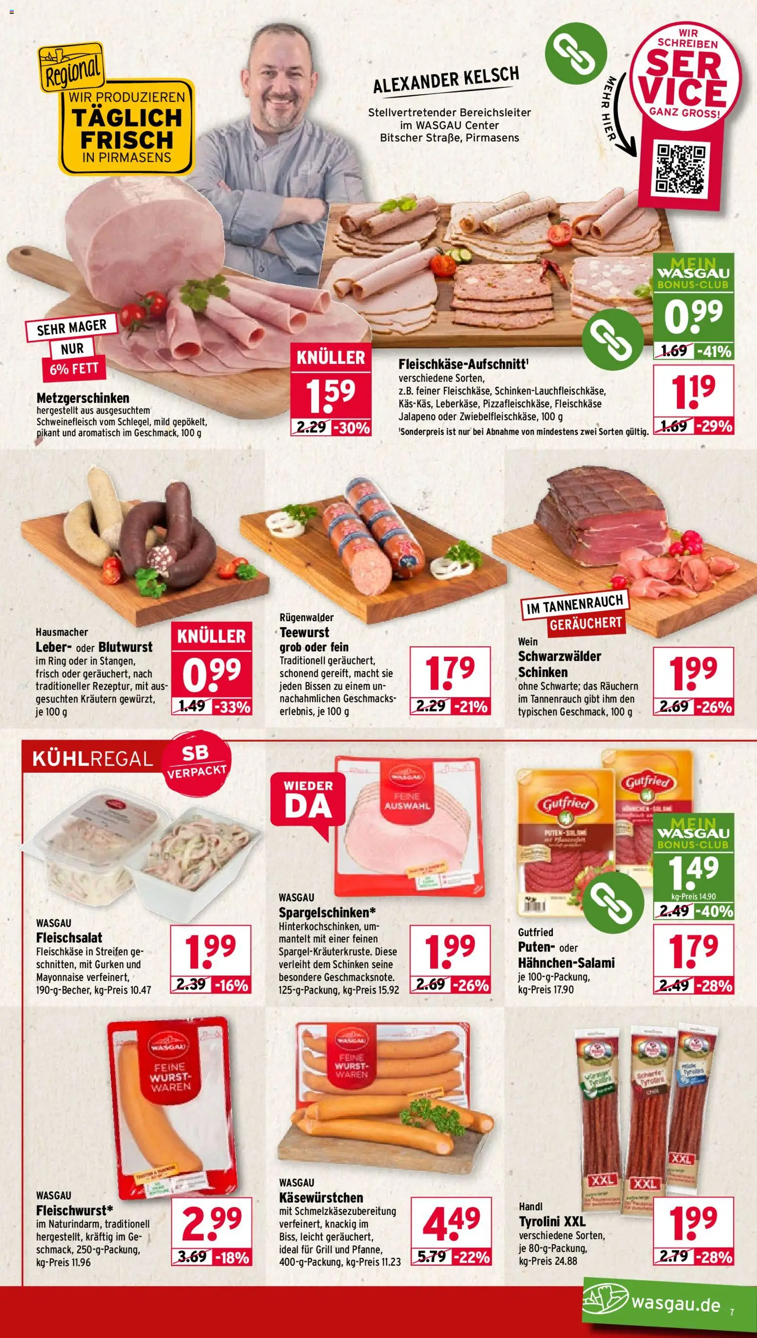 Wasgau Prospekt 	 – gültig ab 04.05.2026 | Seite: 7 | Produkte: Mayonnaise, Wurst, Schinken, Gurken