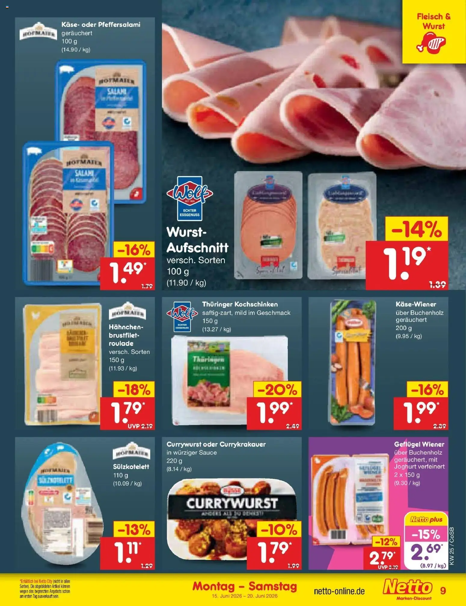 Netto Marken-Discount Prospekt Bitterfeld-Wolfen – gültig ab 14.06.2026 | Seite: 11 | Produkte: Hahnchen, Käse, Joghurt, Wurst