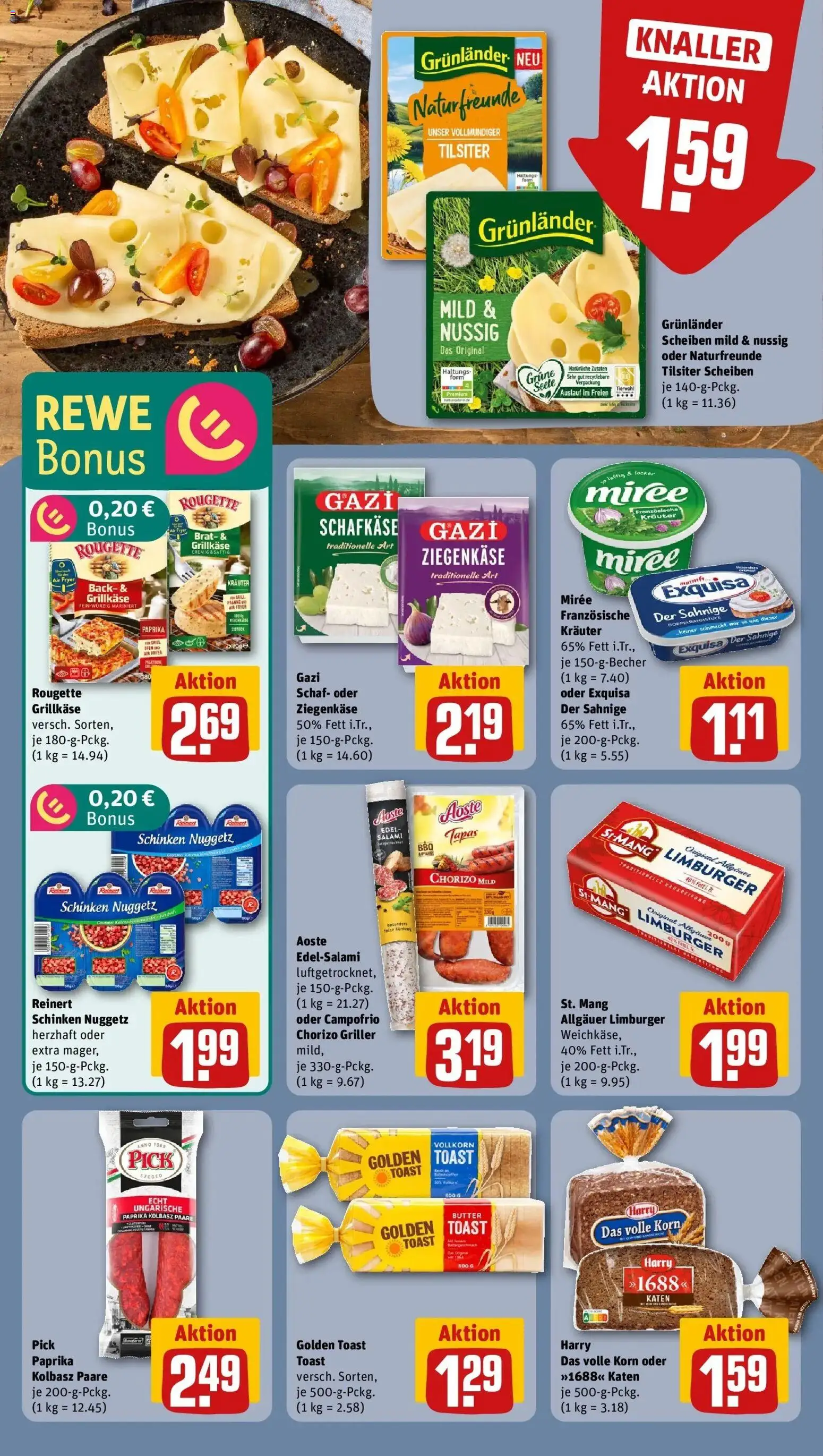 Rewe Prospekt Achim / Uesen	 – gültig ab 12.04.2026 | Seite: 14 | Produkte: Butter, Toast, Grunlander, Griller