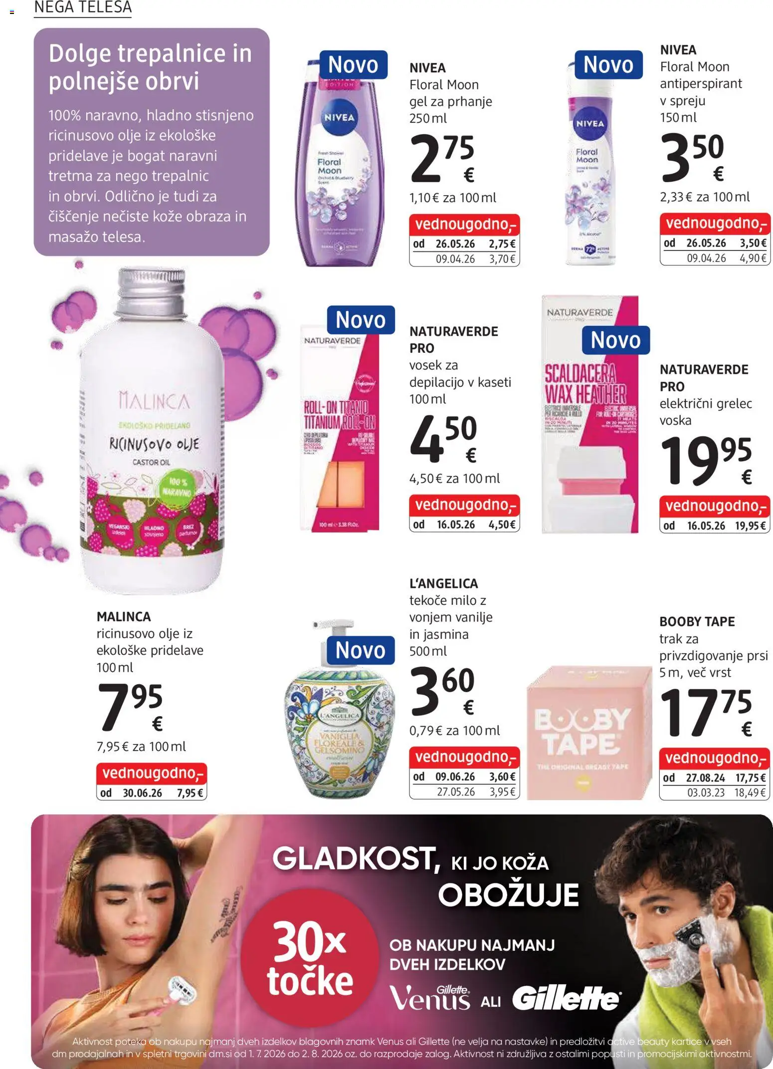 Novi DM Drogerie Markt katalog ponudbe – veljaven od 01.07.2026 | Stran: 8 | Izdelki: Gel za prhanje, Olje, Antiperspirant, Grelec