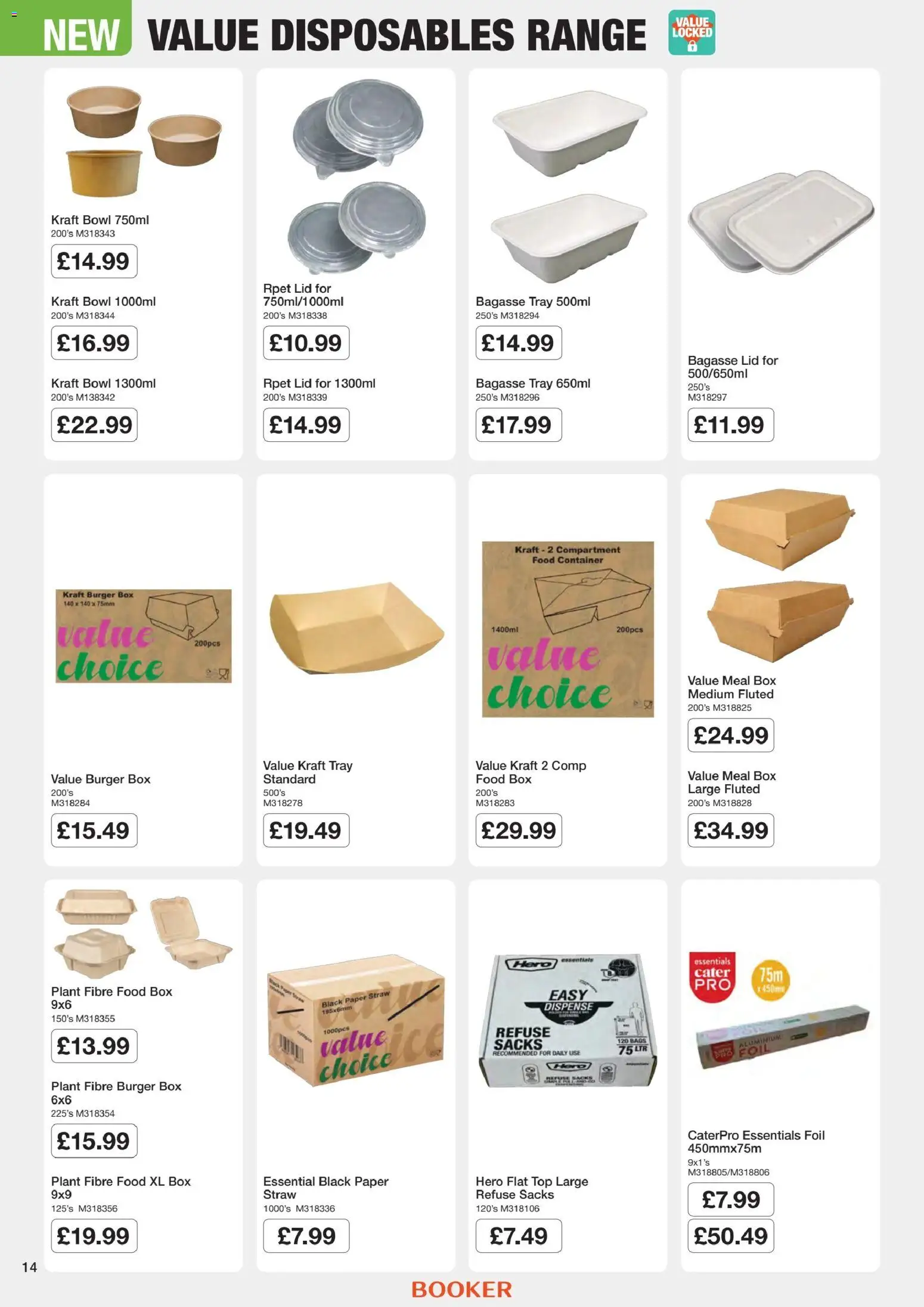 {H1} | Page: 14 | Products: Box, Burger, Container, Bowl