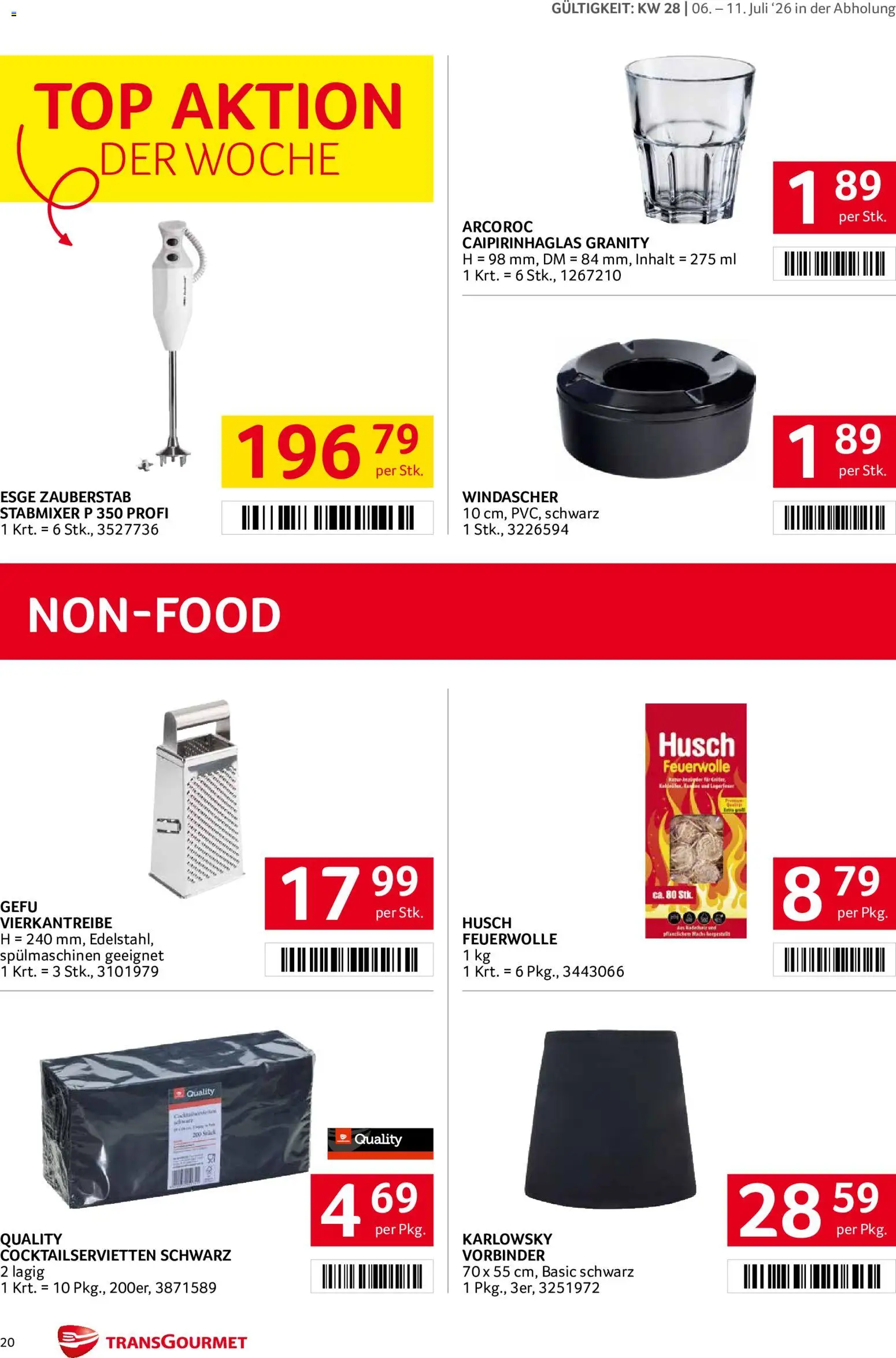 Transgourmet Flugblatt gültig ab 06.07.2026 | Seite: 20