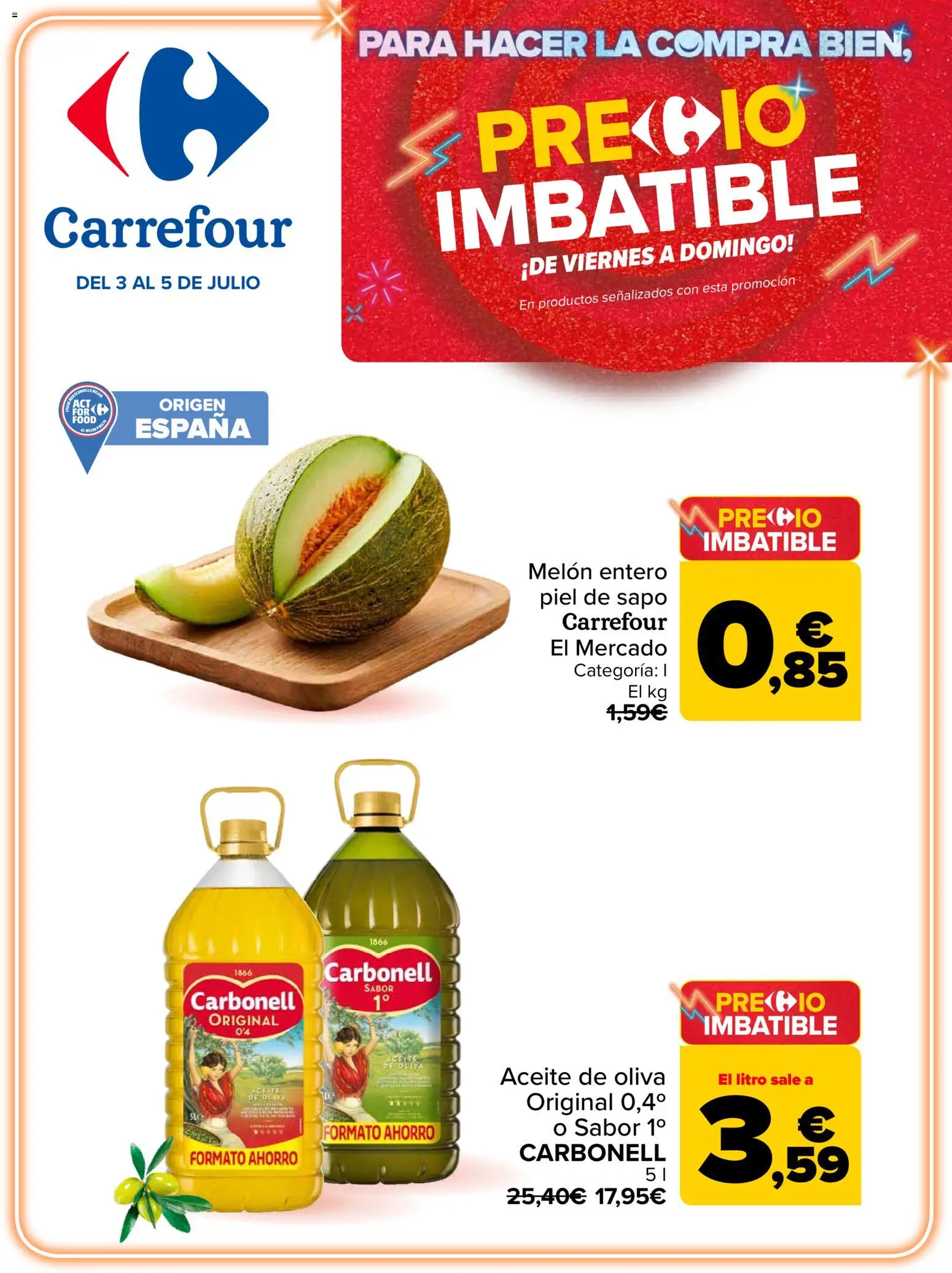 Carrefour Precio Imbatible │ válido desde el 03/07/2026 | Página: 1 | Productos: Φορτιστής, Aceite, Aceite de oliva