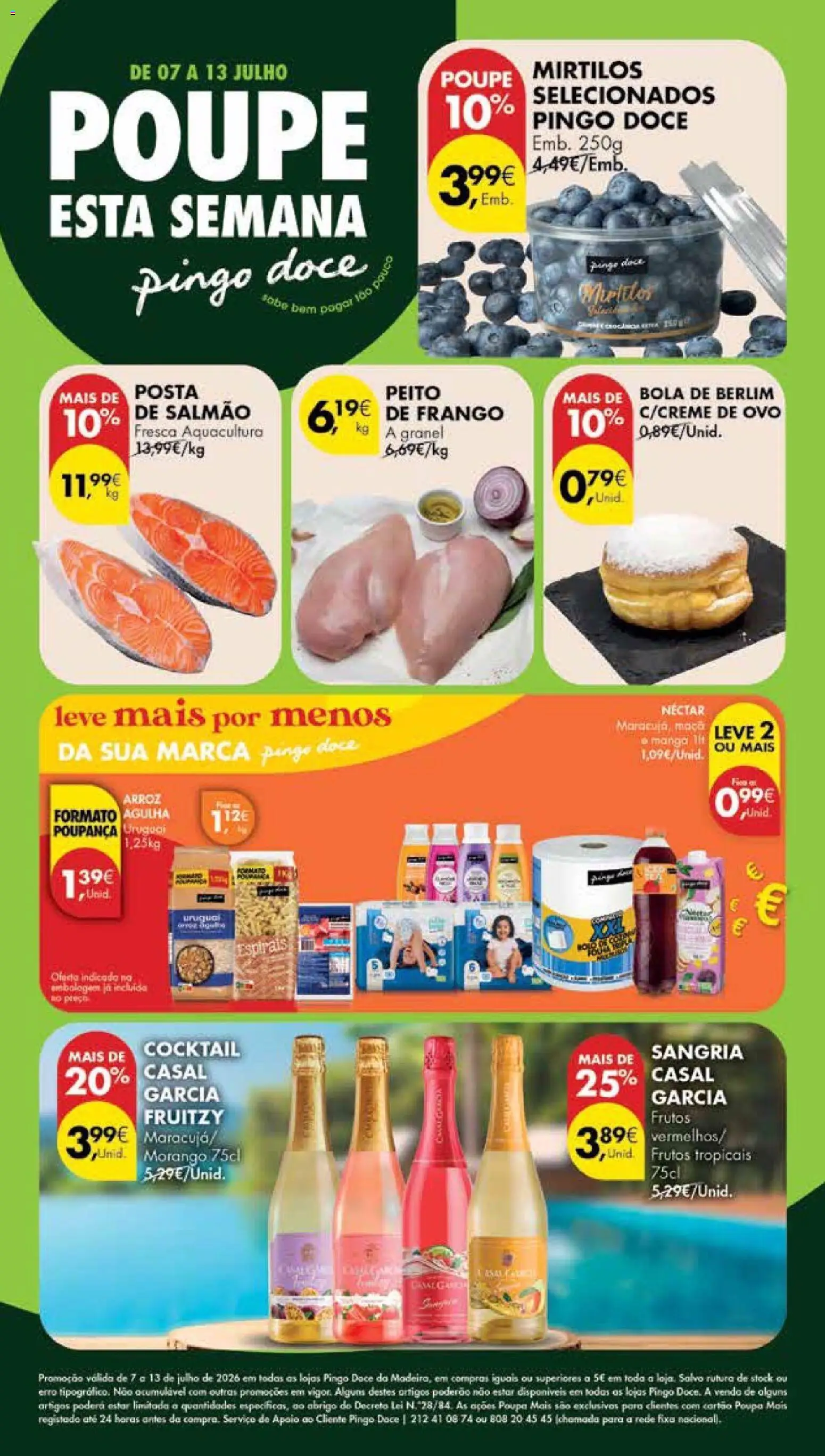 Pingo Doce Poupe Esta Semana Madeira │ válido de 07/07/2026 | Página: 28 | Produtos: Frango, Salmão, Arroz, Mirtilos