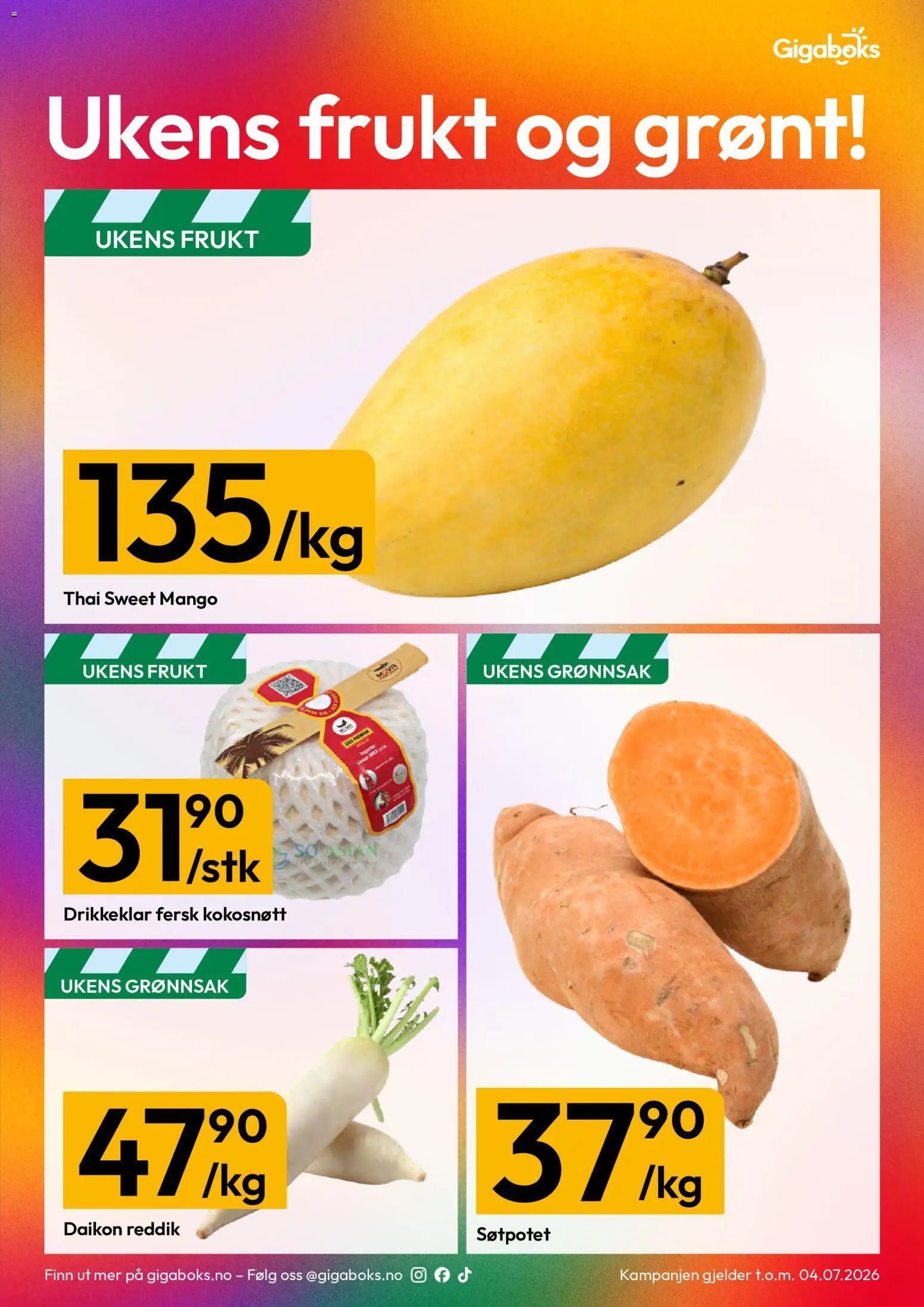 {H1} | Side: 11 | Produkter: Søtpotet, Mango, Reddik, Спички