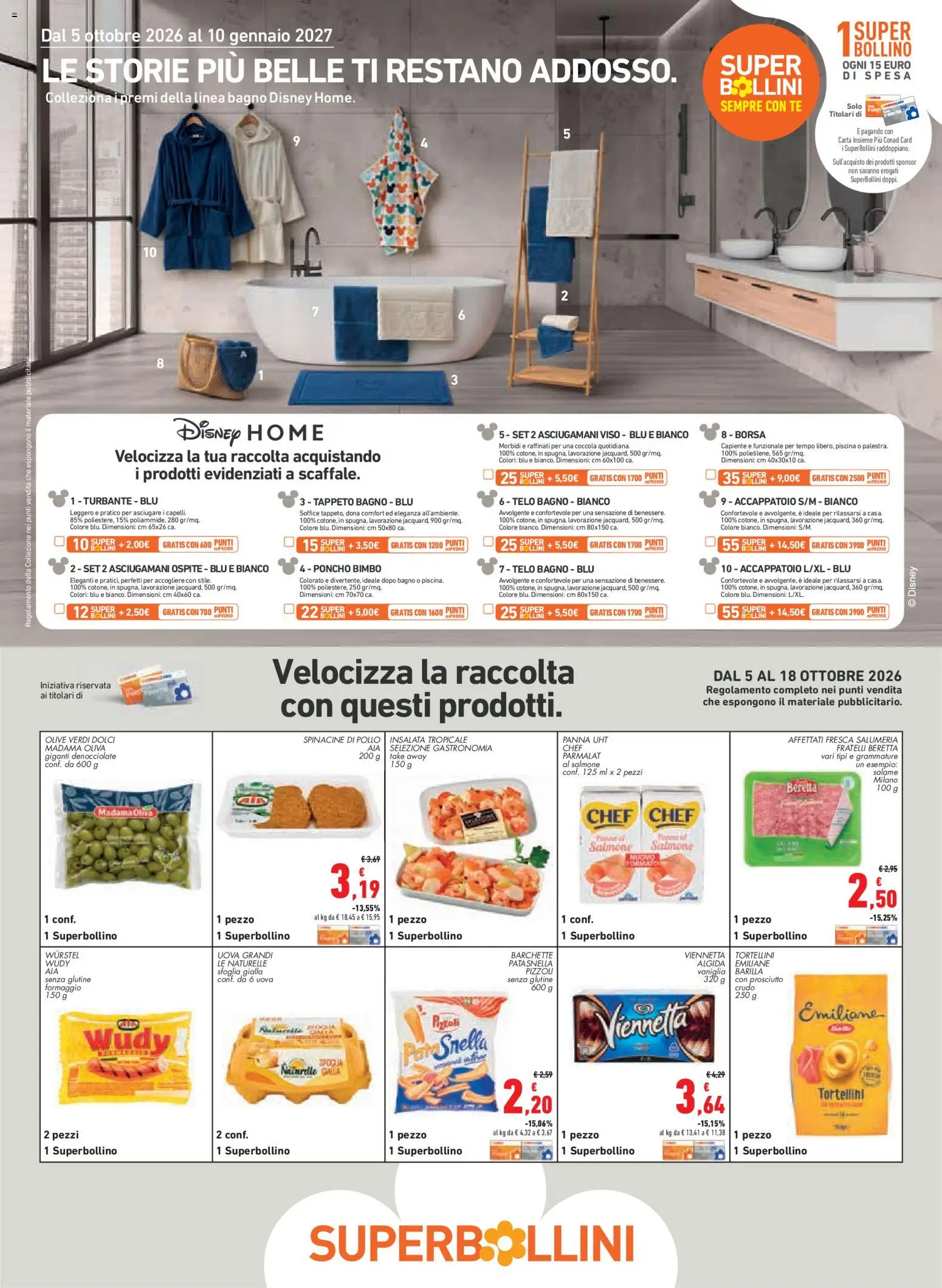 Volantino Conad del 08/10/2026 | Pagina: 14 | Prodotti: Vaniglia, Insalata, Poncho, Asciugamani