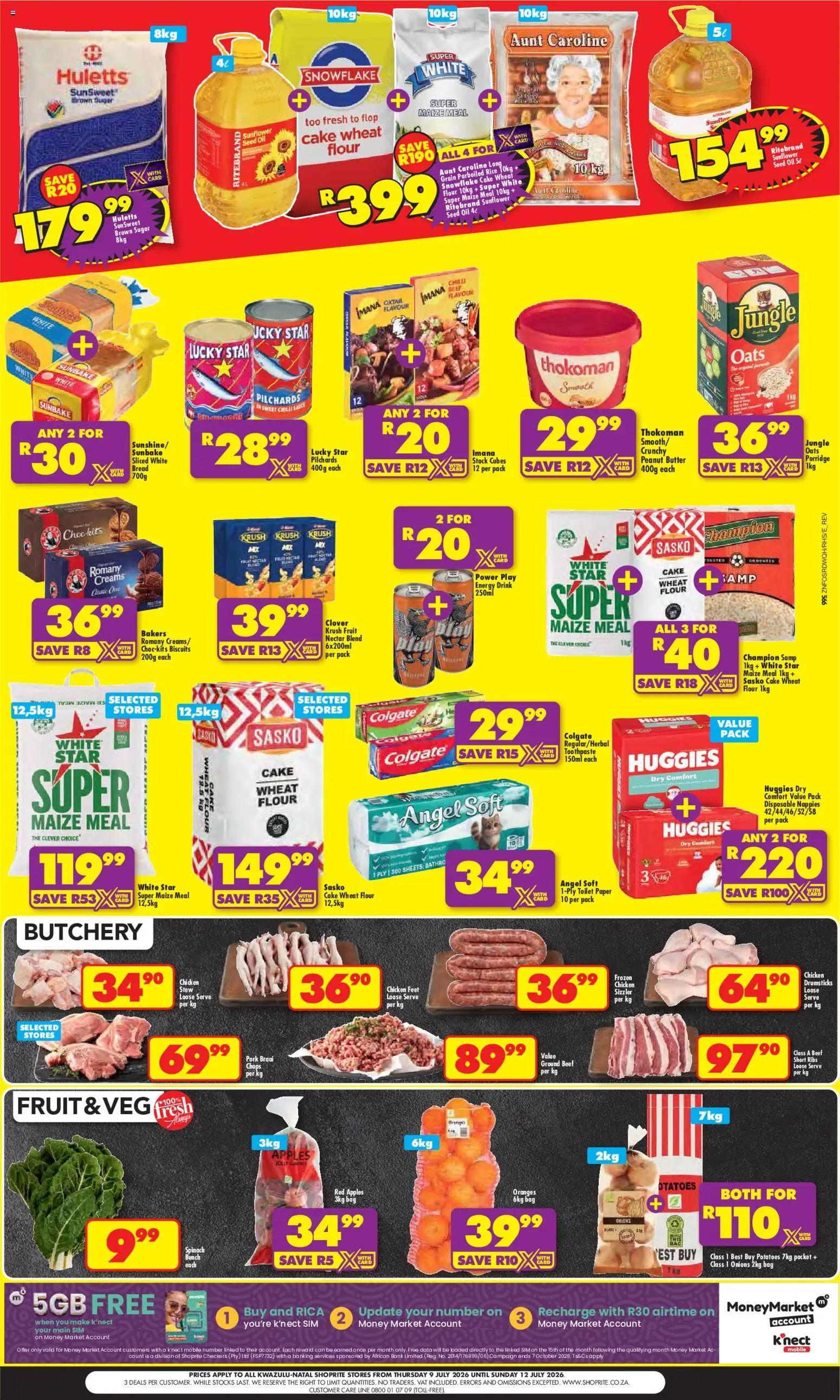New Shoprite catalogue – valid from 09/07/2026 | Page: 2 | Products: Cake, Data, Oats, Pork