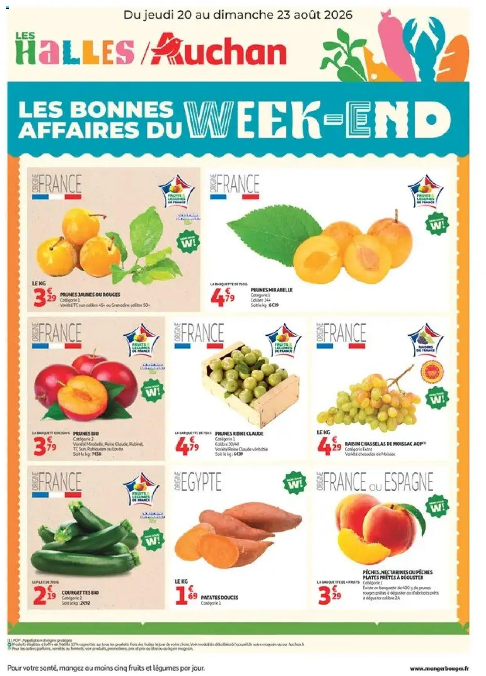 {H1} | Page: 1 | Produits: Patates douces, Raisin, Pêches, Fruits