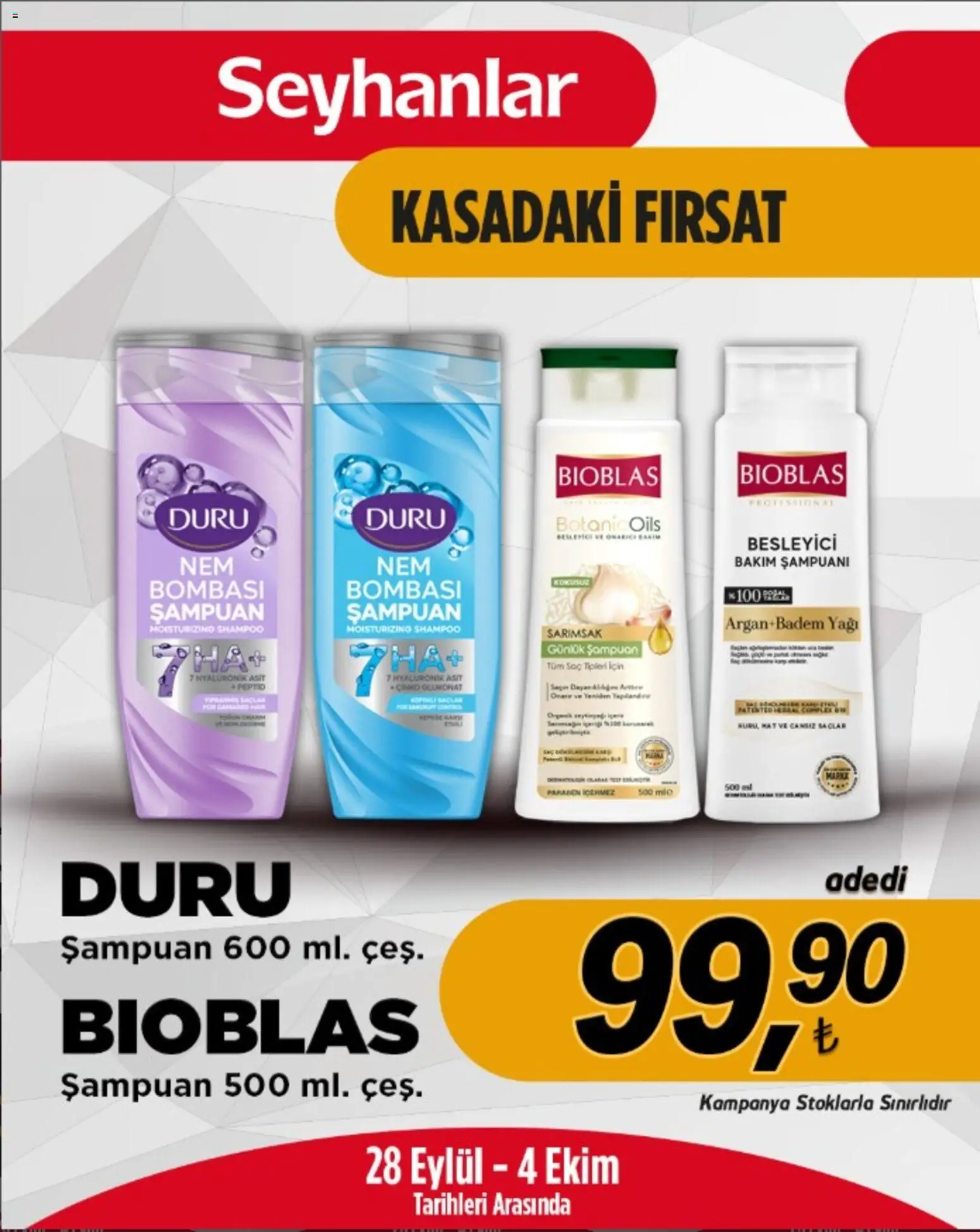 Seyhanlar Market Katalog - 28 Eylül 2026 tarihinden itibaren geçerlidir | Sayfa: 1 | Ürünler: Şampuan, Sarımsak